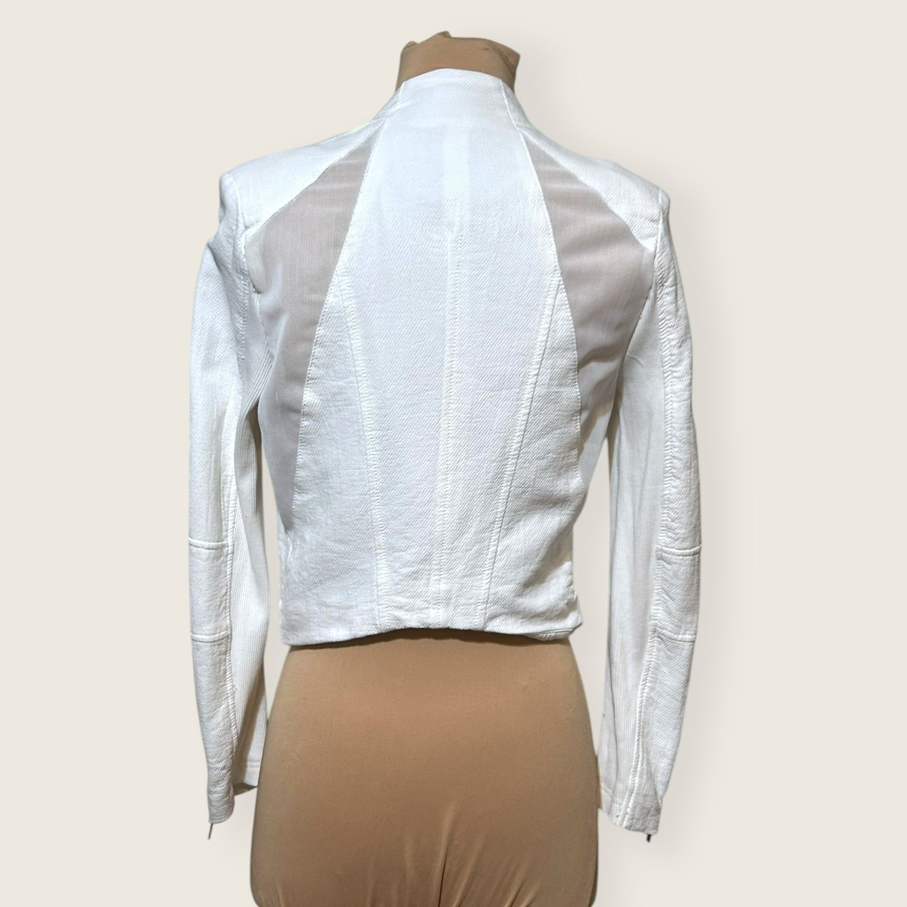 BLANKNYC BlankNYC White Windy City Moto Jacket XS Mesh Jacquard Summe Size XS / US 0-2 / IT 36-38 - 10 Thumbnail