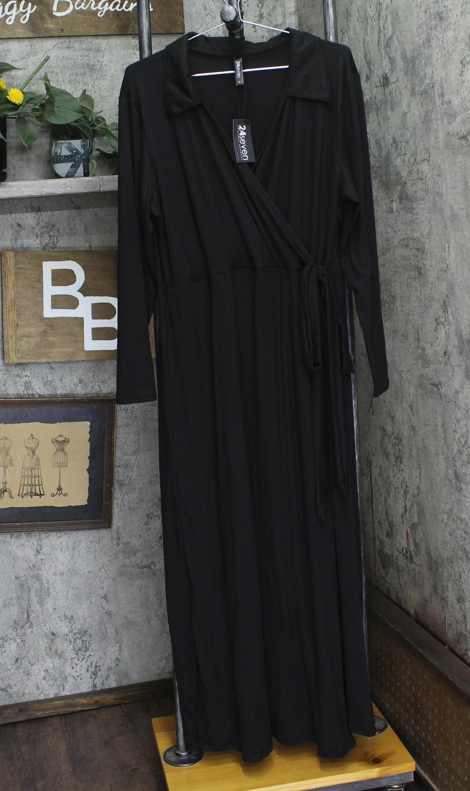 Other Nwt 24seven Comfort Apparel Belted Faux Wrap Dress Black 1x Size XL / US 12-14 / IT 48-50 - 1 Thumbnail