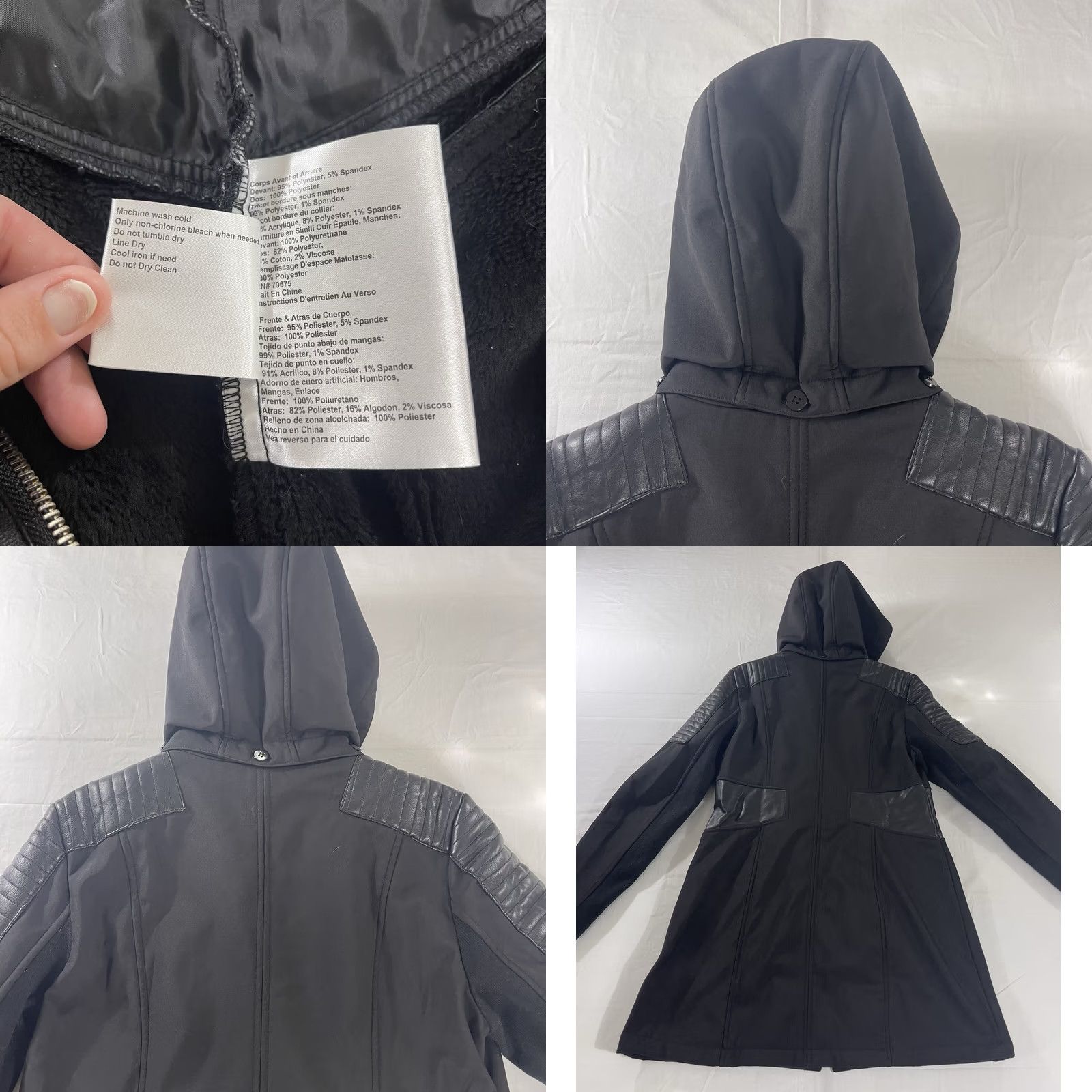 Michael Kors Michael Kors Jacket Coat Womens M 3/4 Faux Leather Lined Zip Black Polyester Long Vintage: No MK Size M / US 6-8 / IT 42-44 - 10 Thumbnail