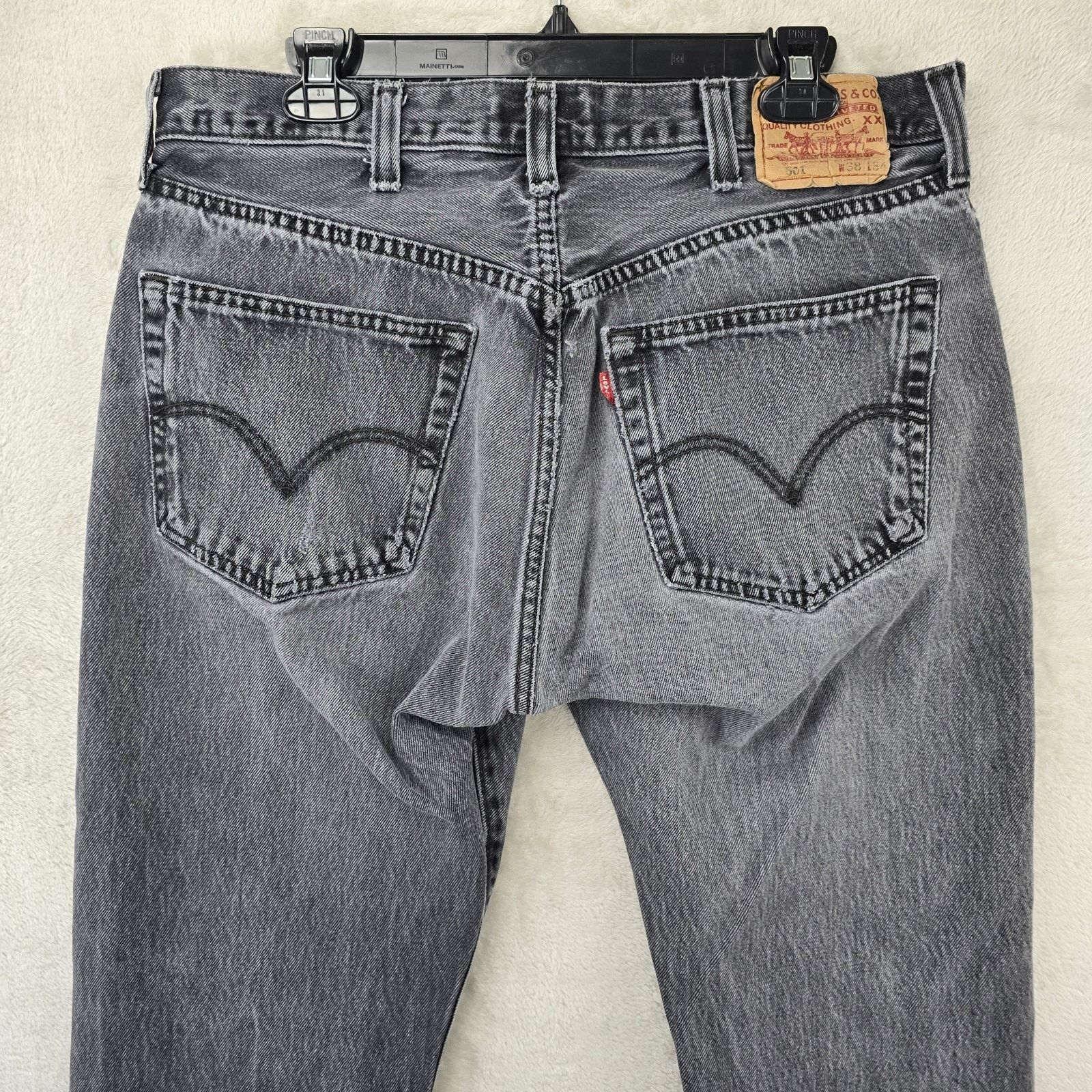 Levi's Levis 501 Jeans Mens 38x34 (Fits 34x30) Black Button Fly Y2K Size US 34 / EU 50 - 10 Thumbnail