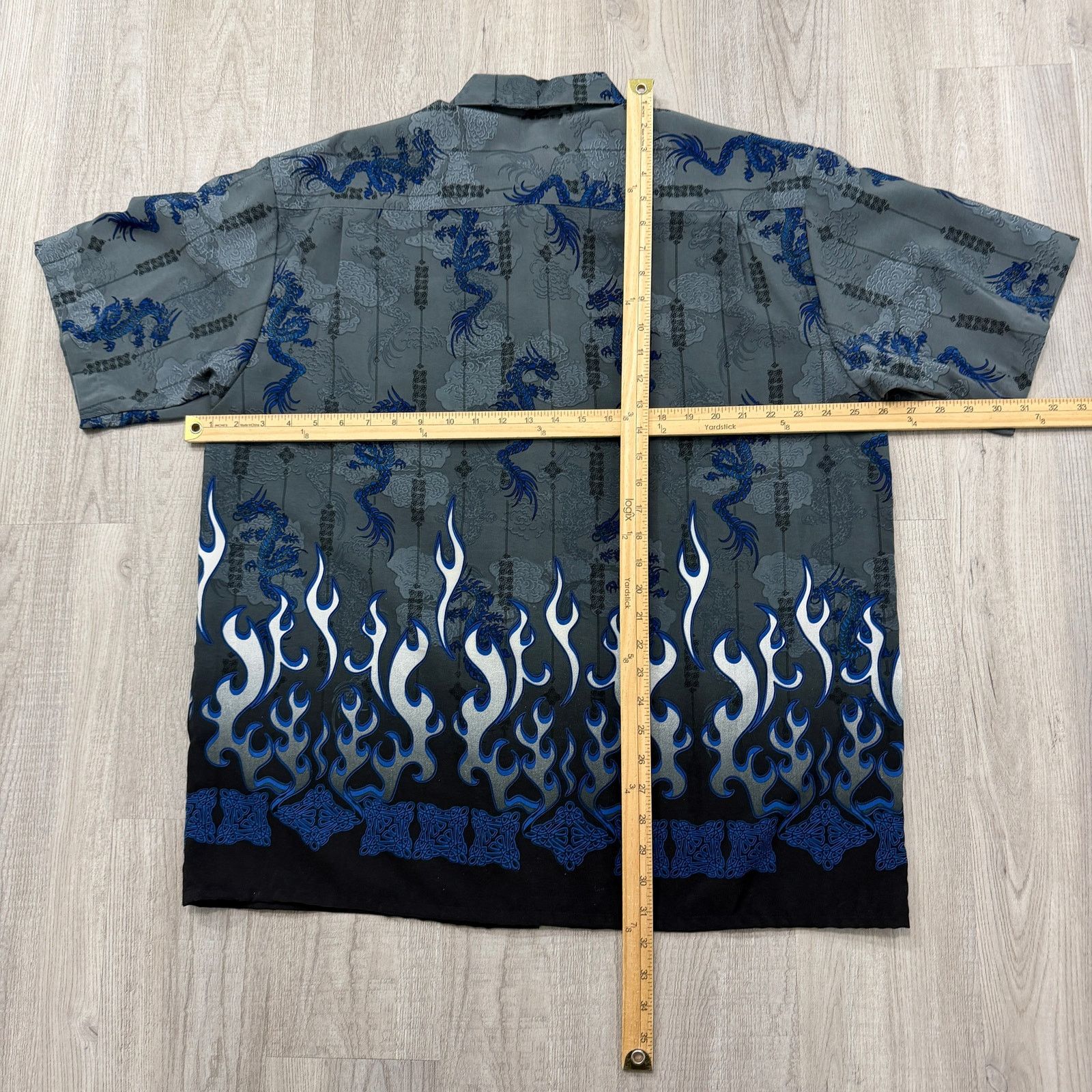 Vintage Vintage Emergency Exit Shirt Large Gray Blue Flames Dragon Size US L / EU 52-54 / 3 - 6 Thumbnail