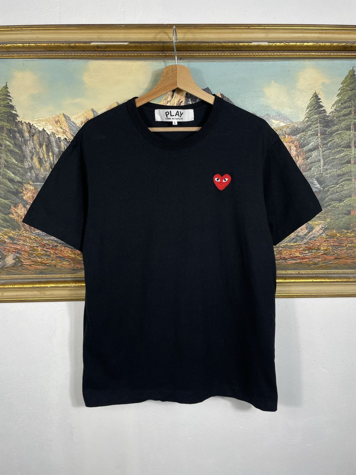 Comme des Garcons × Comme des Garcons PLAY × Japanese Brand Comme Des Garcones PLAY Heart Black T-shirt Tee Japanese CDG Size US M / EU 48-50 / 2 - 1 Thumbnail