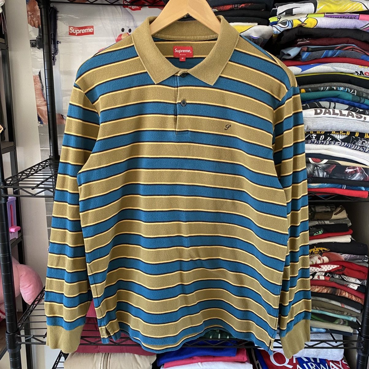 Supreme Supreme Vertical Stripe Knit Long Sleeve Polo | Grailed