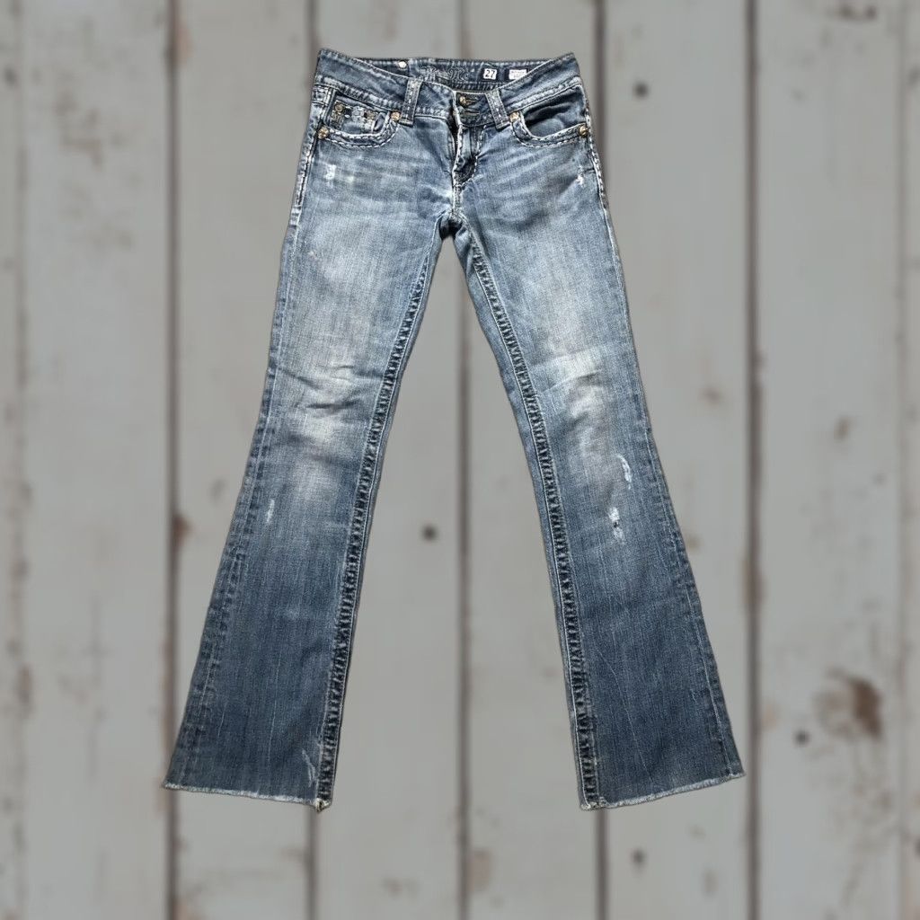Miss Me Miss Me Jeans Womens 27 Blue Bootcut JENS0602Z Distressed Embellished Denim Size 27" / US 4 / IT 40 - 1 Thumbnail