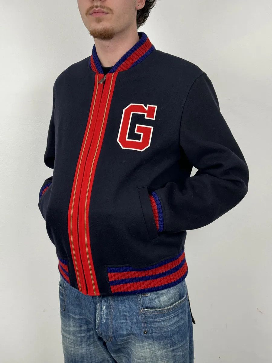 Gucci AW2017 Gucci Navy & Red Wool G Teddy Bomber Jacket Size US L / EU 52-54 / 3 - 3 Thumbnail