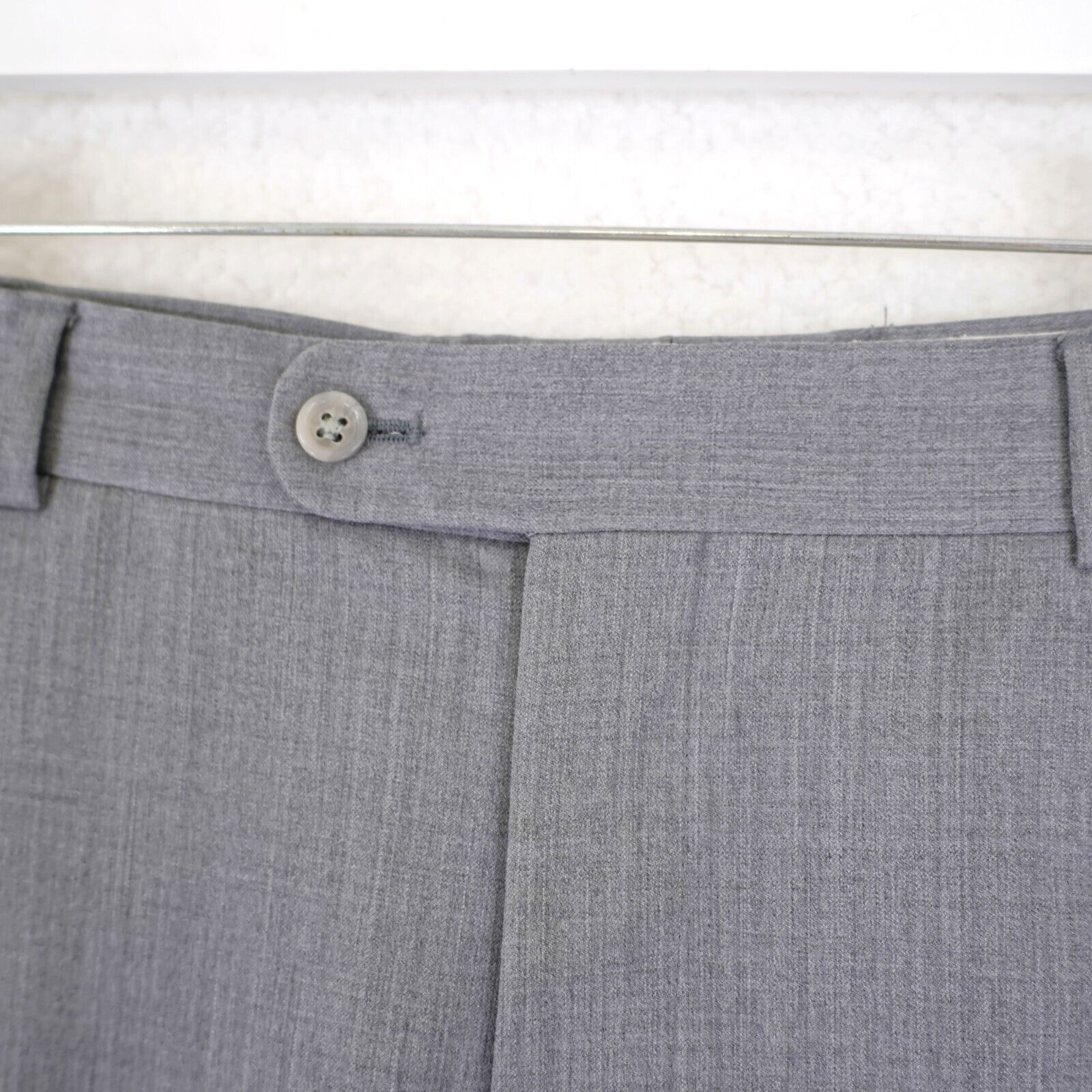 Vintage DAMAGED Unbranded Gray Pleated Cuffed Wool 39/29 Dress Pants Size 38R - 3 Thumbnail