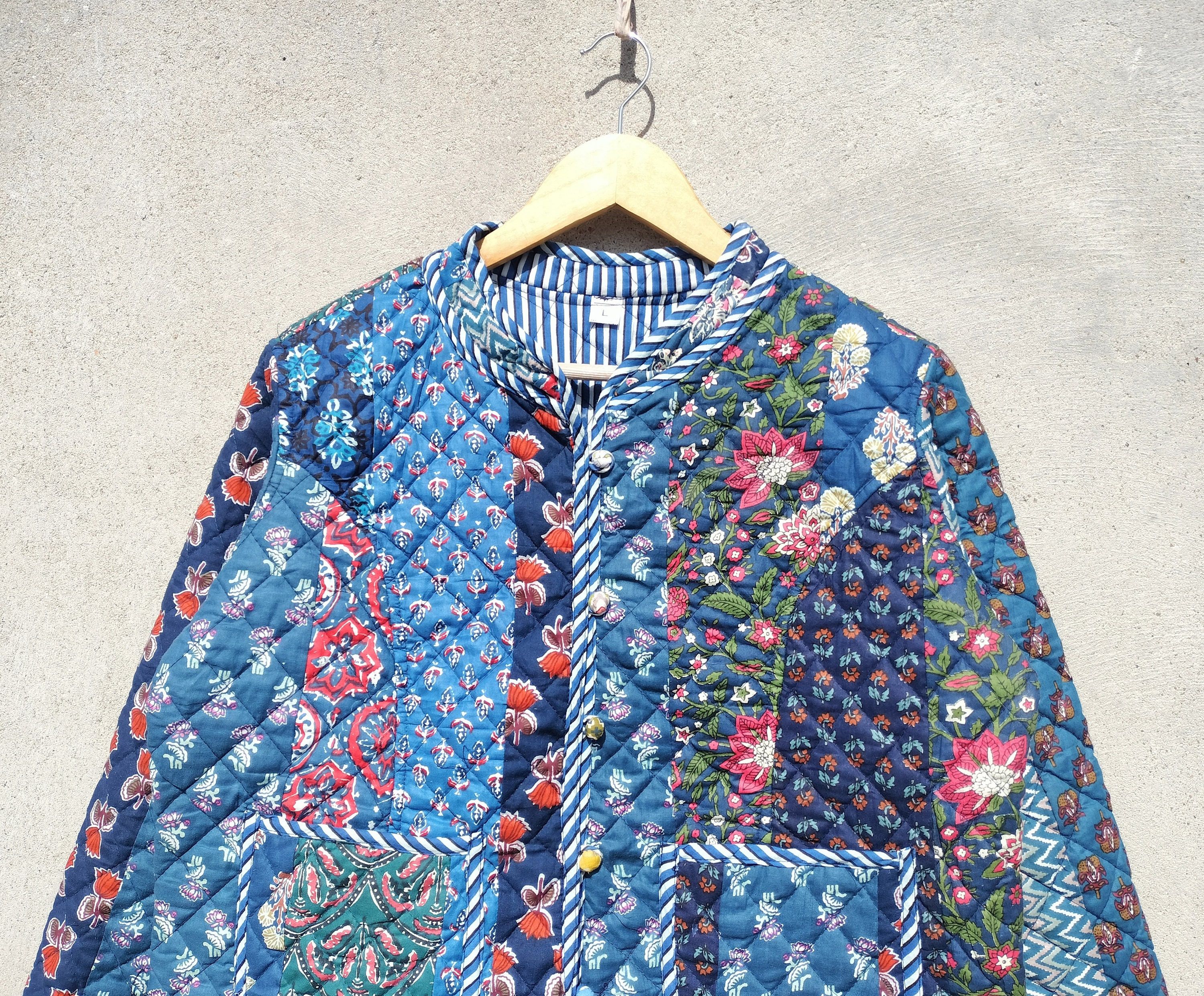 Vintage Patchwork Vintage Quilted Jacket Coats Short Jackets Size S / US 4 / IT 40 - 2 Thumbnail