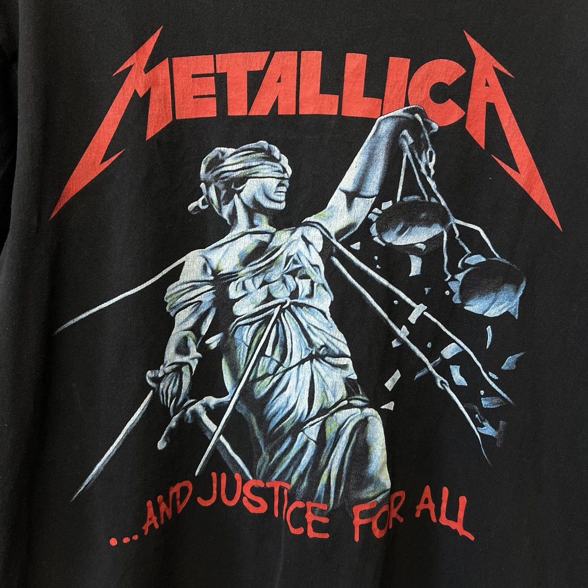 Metallica × Vintage Metallica No Justice For All Rock Band T Shirt Black Size US L / EU 52-54 / 3 - 6 Thumbnail