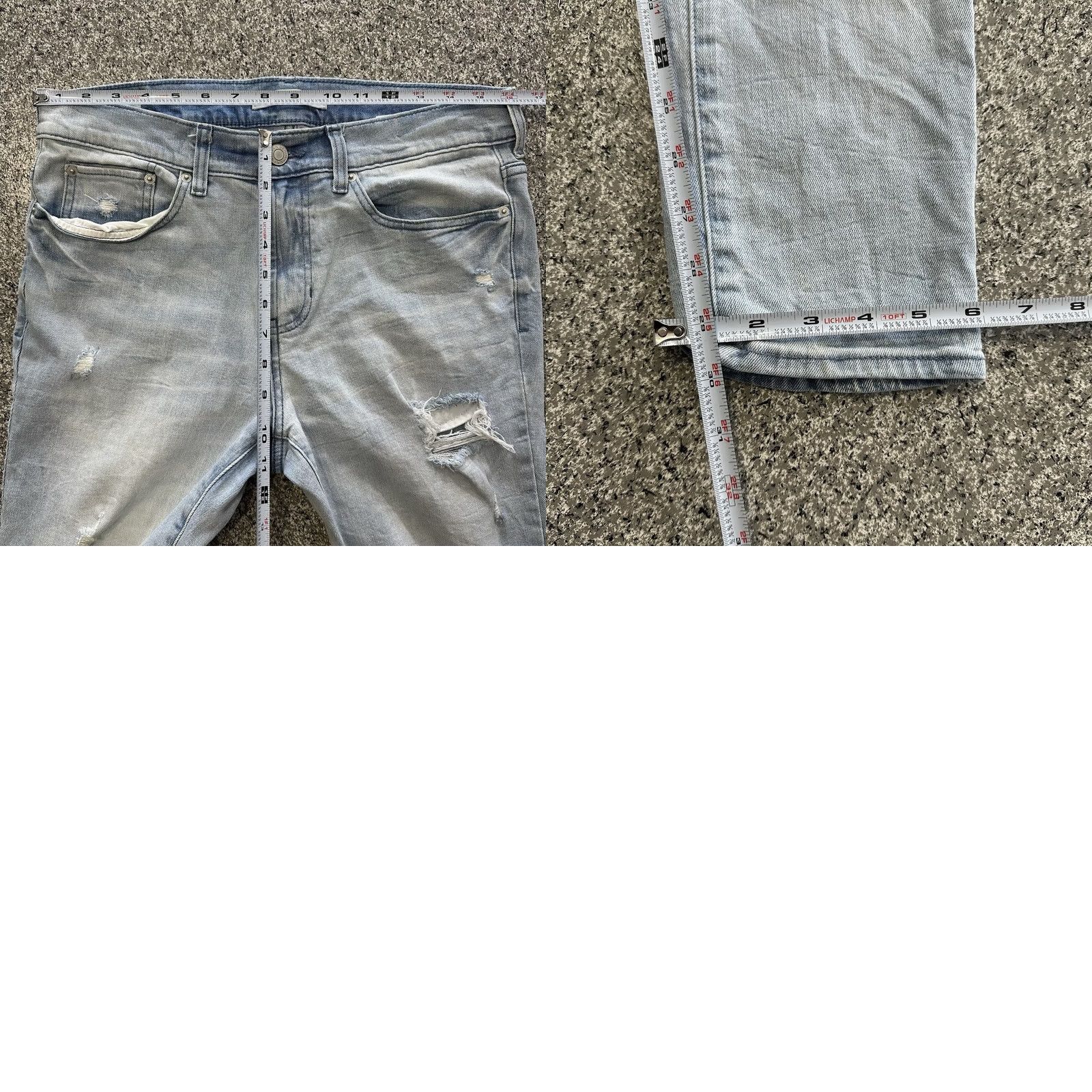 Pacsun Pacsun Jeans Mens 31x30 Slim Skinny Stretch Denim Light Wash Distressed Blue Jeans Mens 31 Regular Cotton Spandex 5-Pocket Denim Size US 31 - 8 Thumbnail
