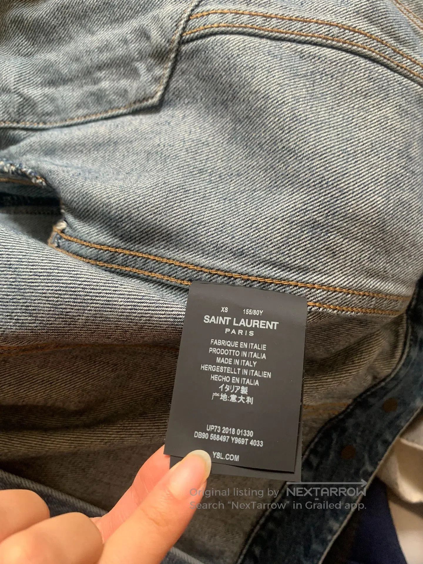 Saint Laurent Paris Saint Laurent Blue Denim Jacket. Size XS / US 0-2 / IT 36-38 - 7 Thumbnail