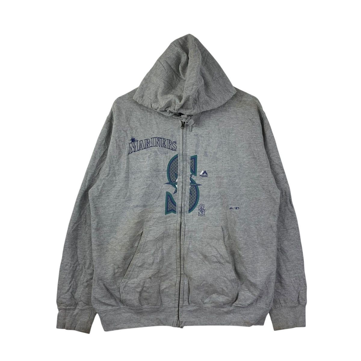 MLB MLB Seattle Mariners Majestic Full Zip Hoodie Grey Baseball Size US XL / EU 56 / 4 - 1 Thumbnail