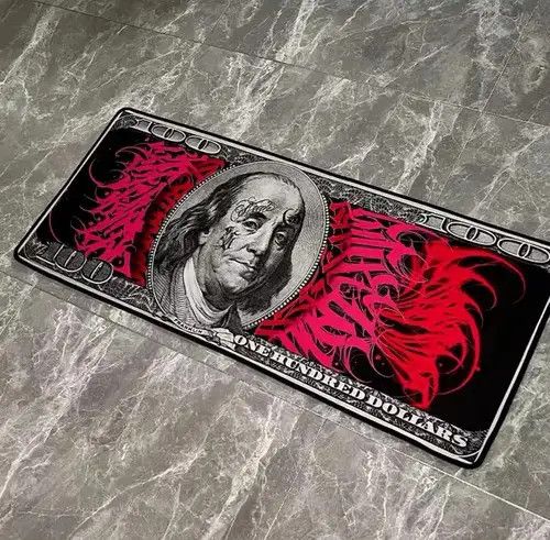 VIBE Handmade Dollar USD Print Banknotes Carpet Rug Size ONE SIZE - 1 Thumbnail