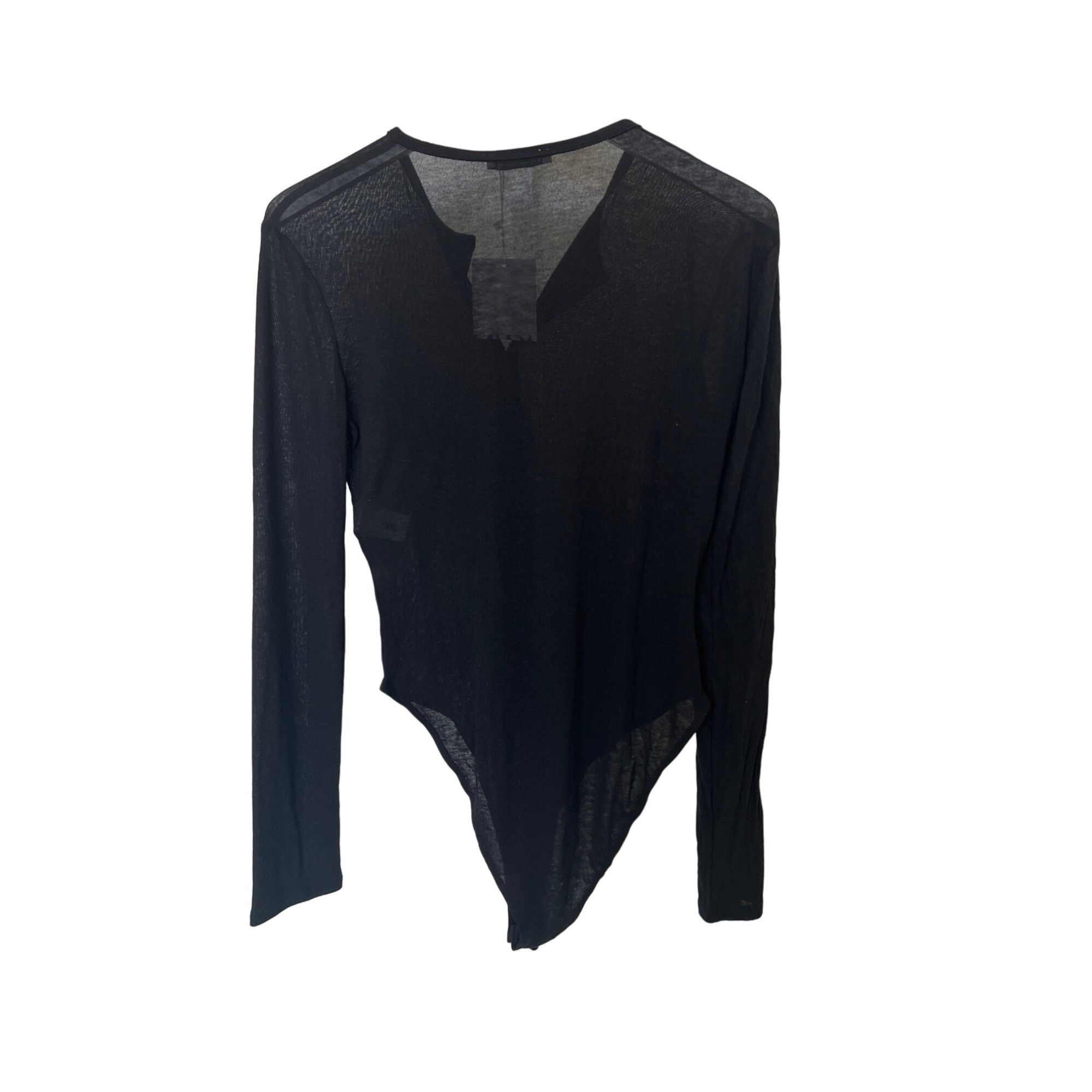 Zara Zara Black Semi Sheer Long Sleeve Bodysuit With Button Front Size M / US 6-8 / IT 42-44 - 4 Thumbnail
