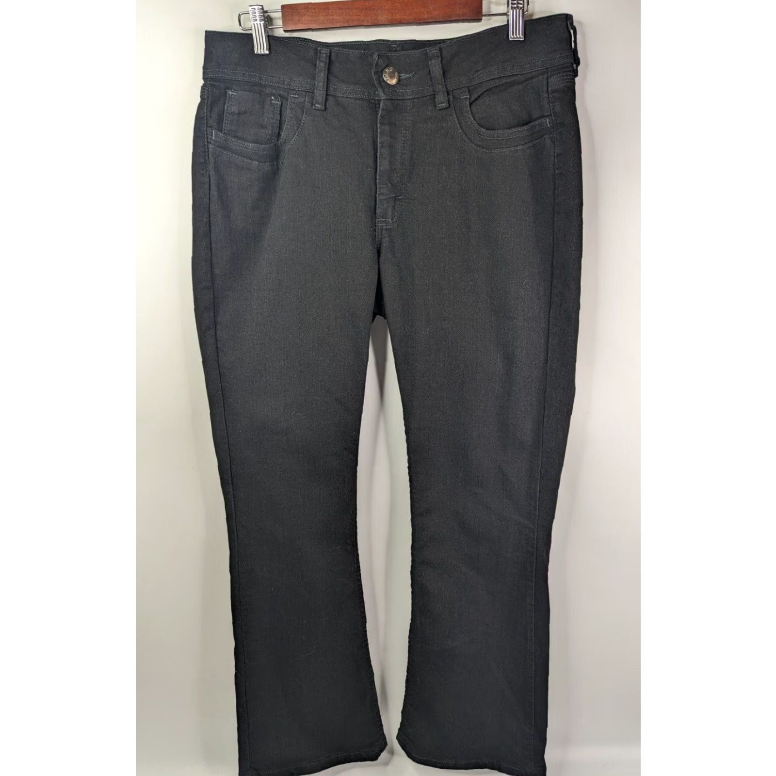 Lee Riders by Lee Jeans Black Denim Bootcut 12P Petite Mid Rise 28in Pocket 5-Pocket DesignStretch Womens Jeans Size 34" / US 12 / IT 48 - 2 Thumbnail