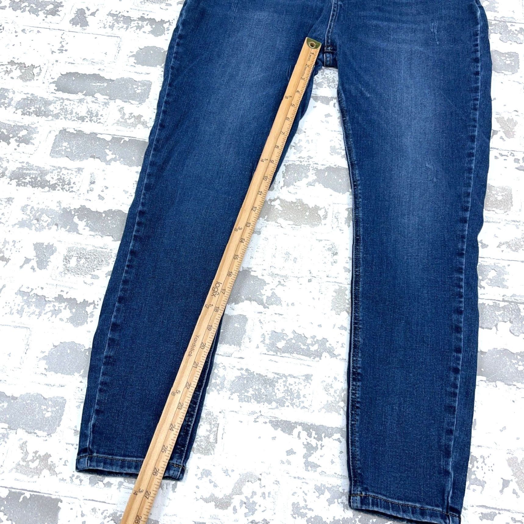 Vintage Judy Blue Jeans Women 15 32 Skinny Fit Dark Wash Faded Distressed-Free Stretch Button Fly Denim Pants Jeans Blue 5-Pocket Style Regular Waist Womens Size 36" / US 14 / IT 50 - 7 Thumbnail