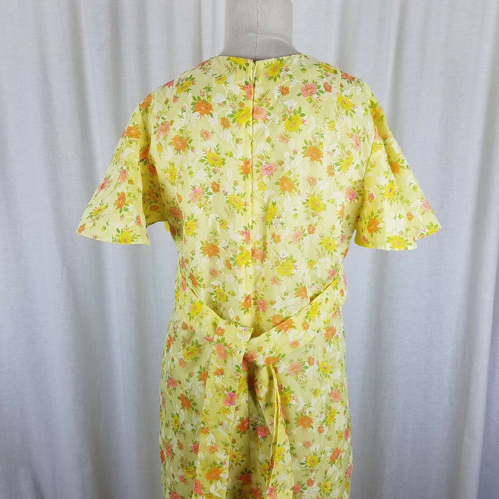 Handmade Vtg Flocked Floral Maxi Prairie Dress Long Ruffled SS M L Size M / US 6-8 / IT 42-44 - 6 Thumbnail