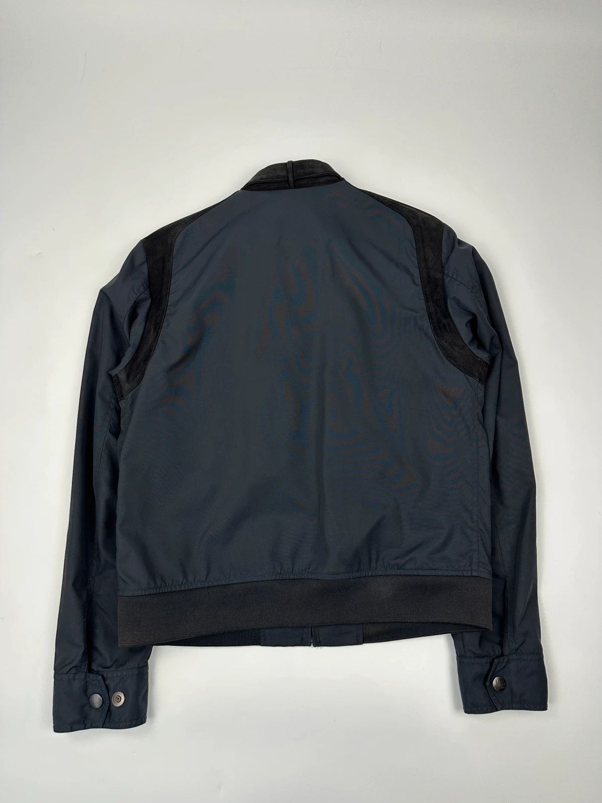Gucci Gucci 00’s Navy Blue Leather Insert Bomber Jacket Size US M / EU 48-50 / 2 - 5 Thumbnail