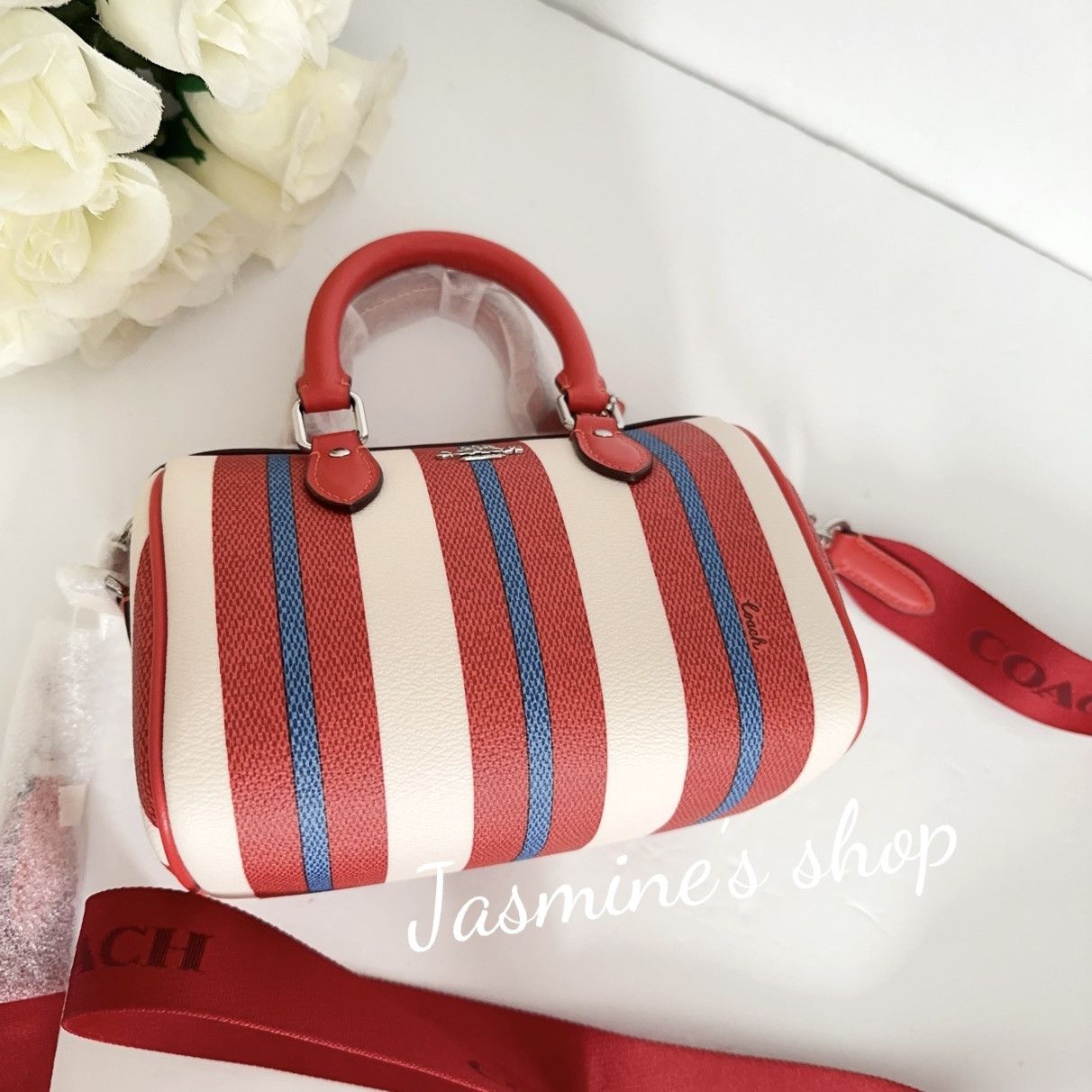 Coach NWT Coach Mini Rowan Crossbody With Stripe Print CT805 Size ONE SIZE - 5 Thumbnail