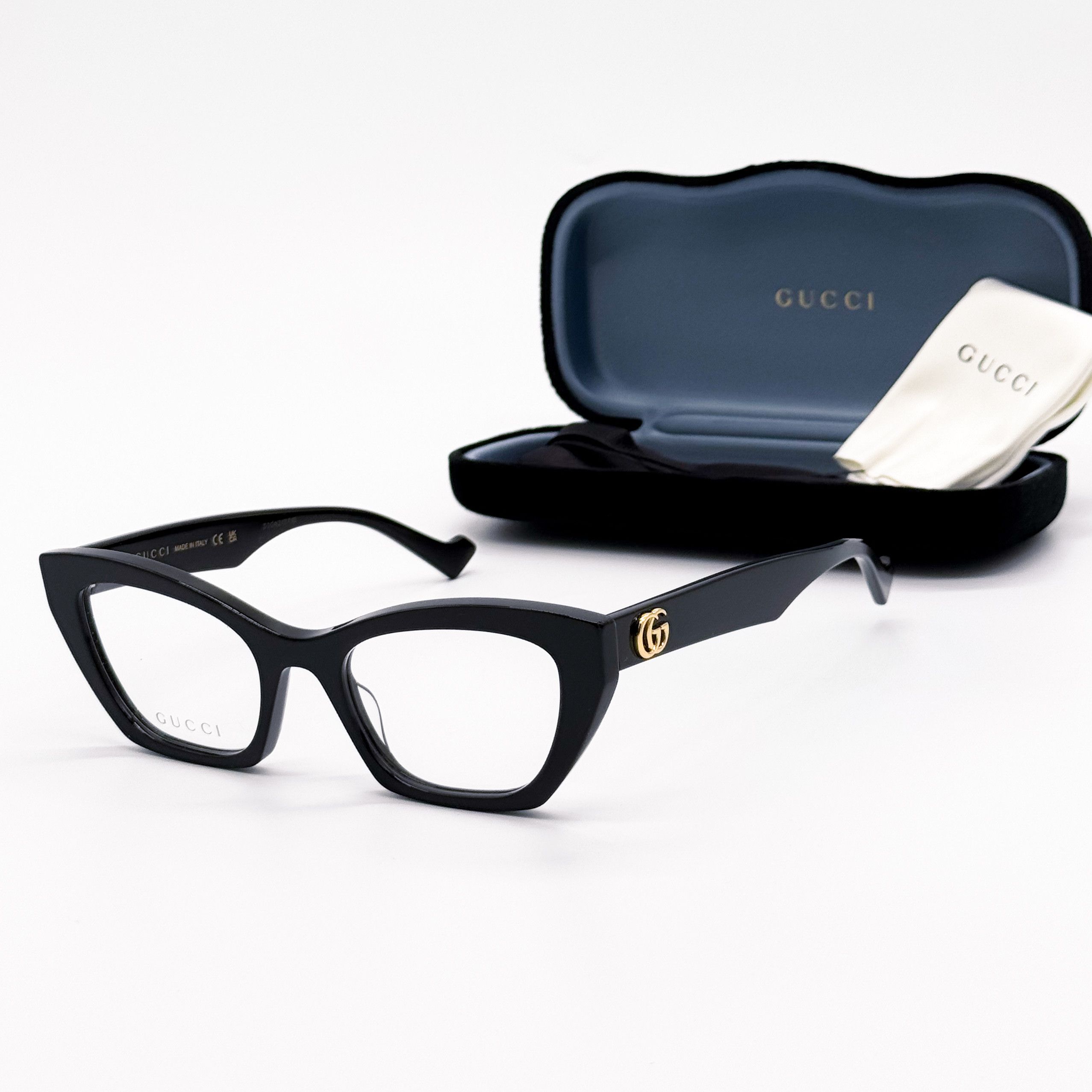 NEW GUCCI GG1334O 001 EYEGLASSES WOMEN BLACK CAT EYE GUCCI