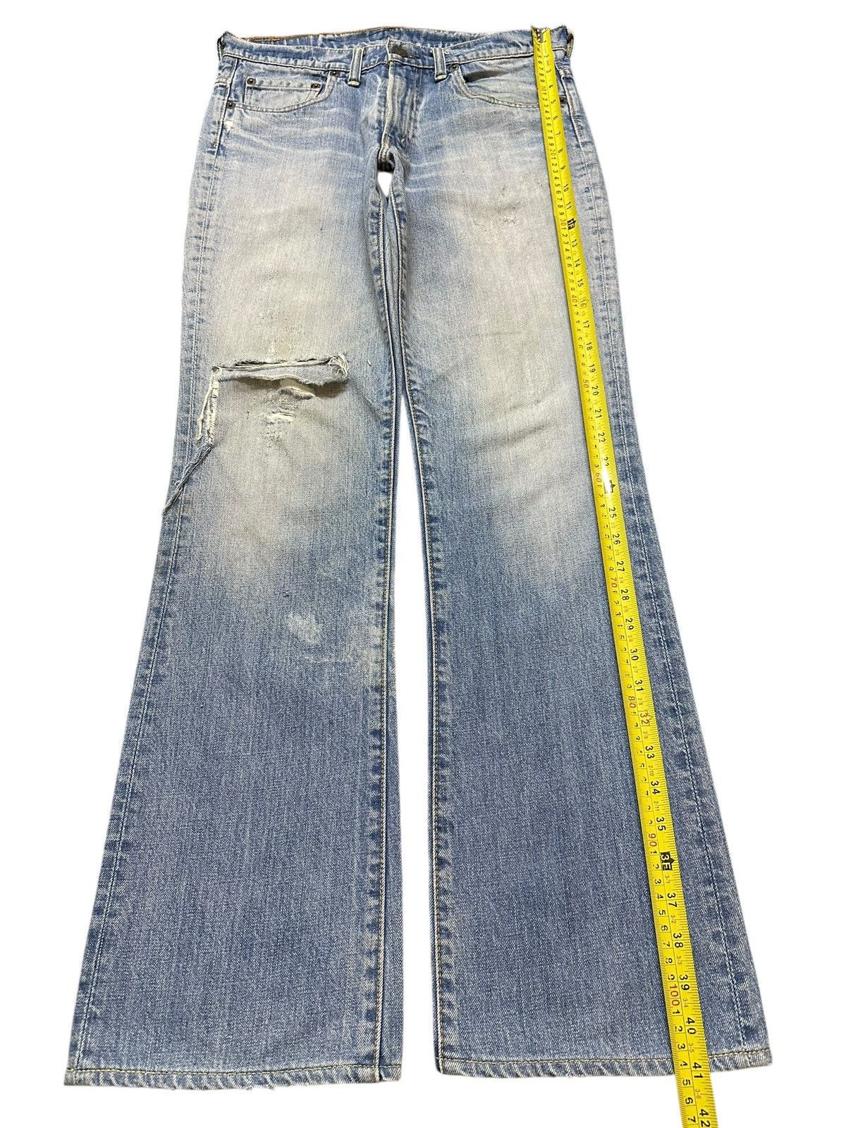 Denime Vintage Japan Denime Faded Wash Style Distress Bootcut Jeans Size US 31 - 13 Thumbnail