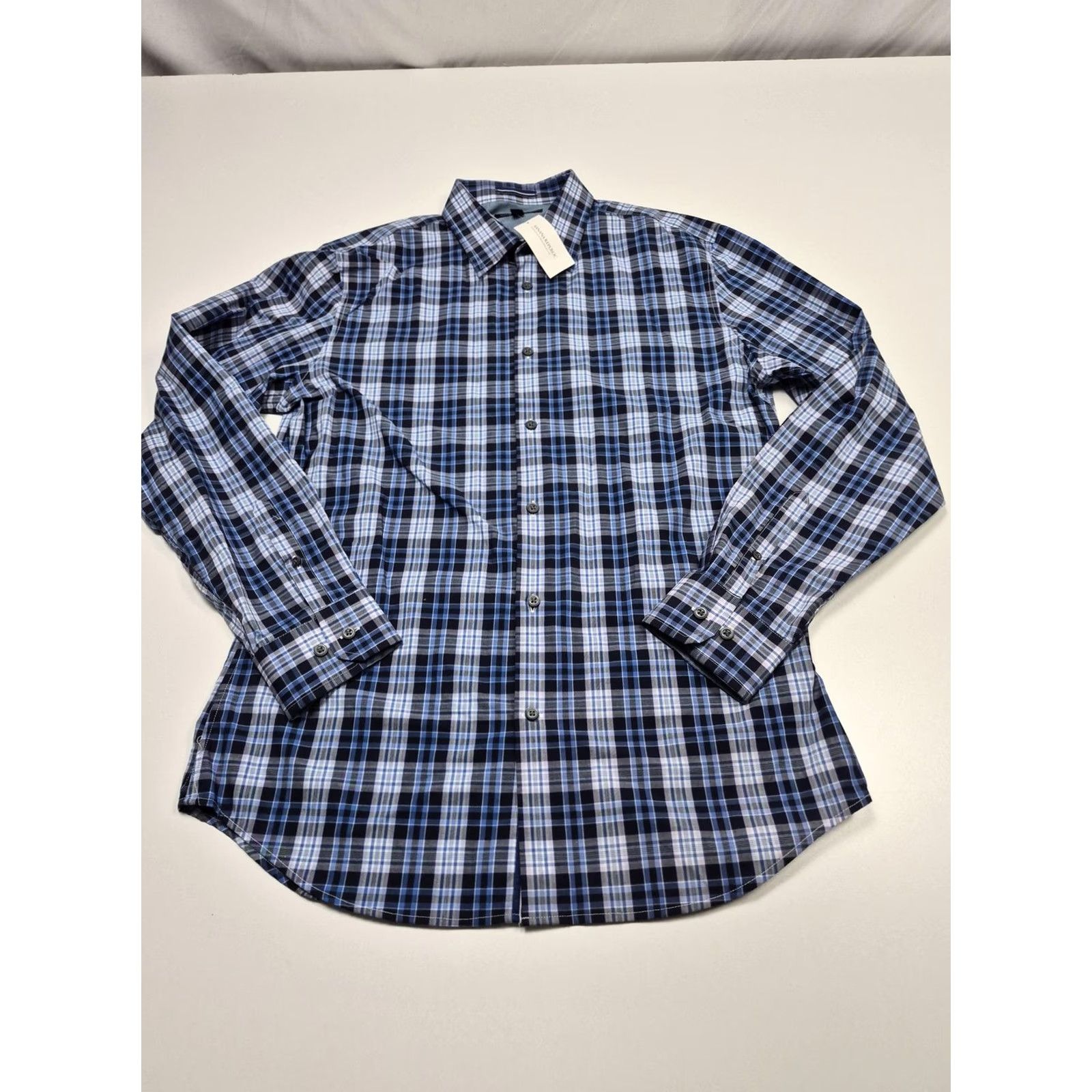 Banana Republic Banana Republic Shirt Mens M Blue Plaid Stretch Button Up Long Sleeve Casual Size US M / EU 48-50 / 2 - 2 Thumbnail