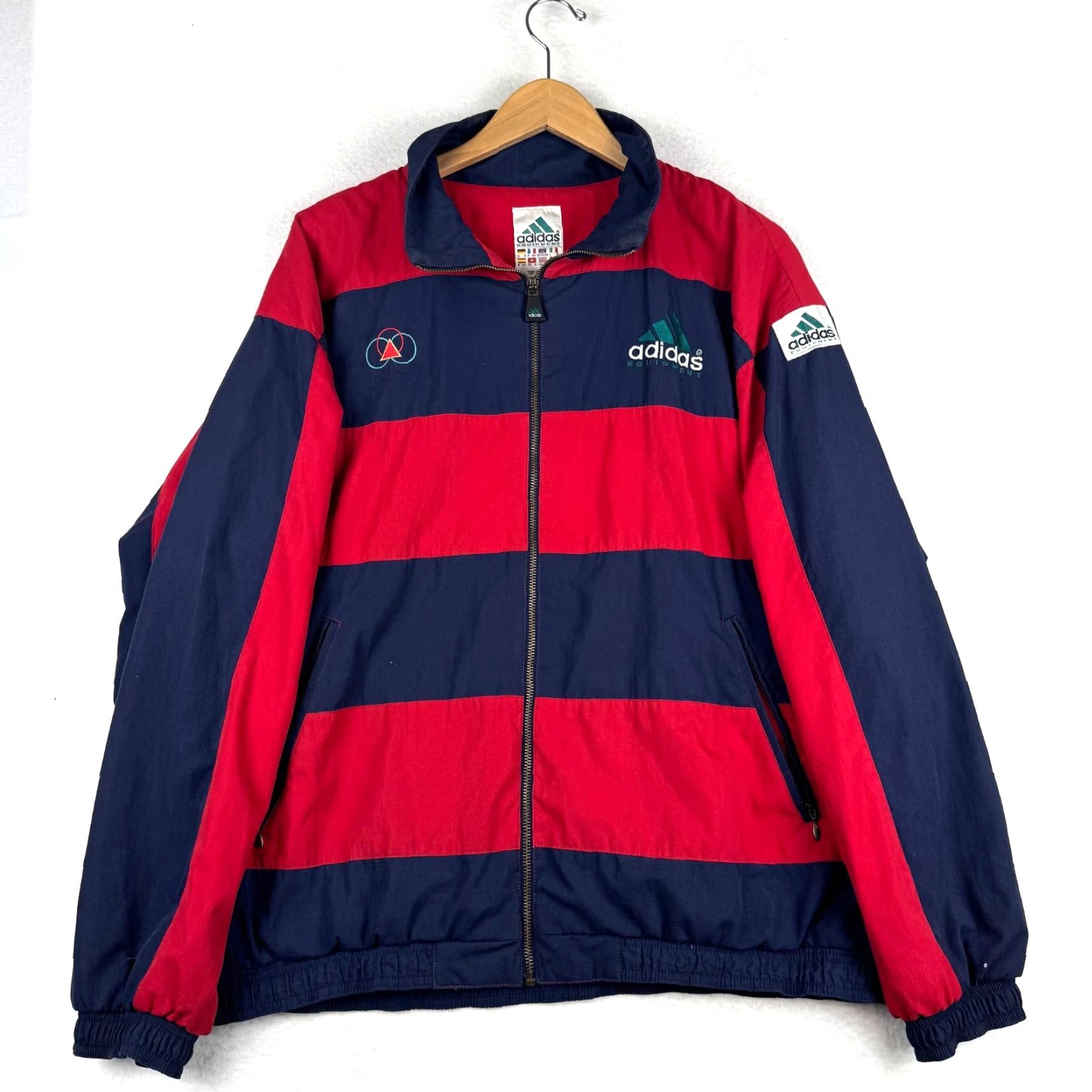 Adidas VINTAGE adidas Equipment Mens L Stripe Zip Jacket Embroidered Logo RARE Size US L / EU 52-54 / 3 - 2 Thumbnail