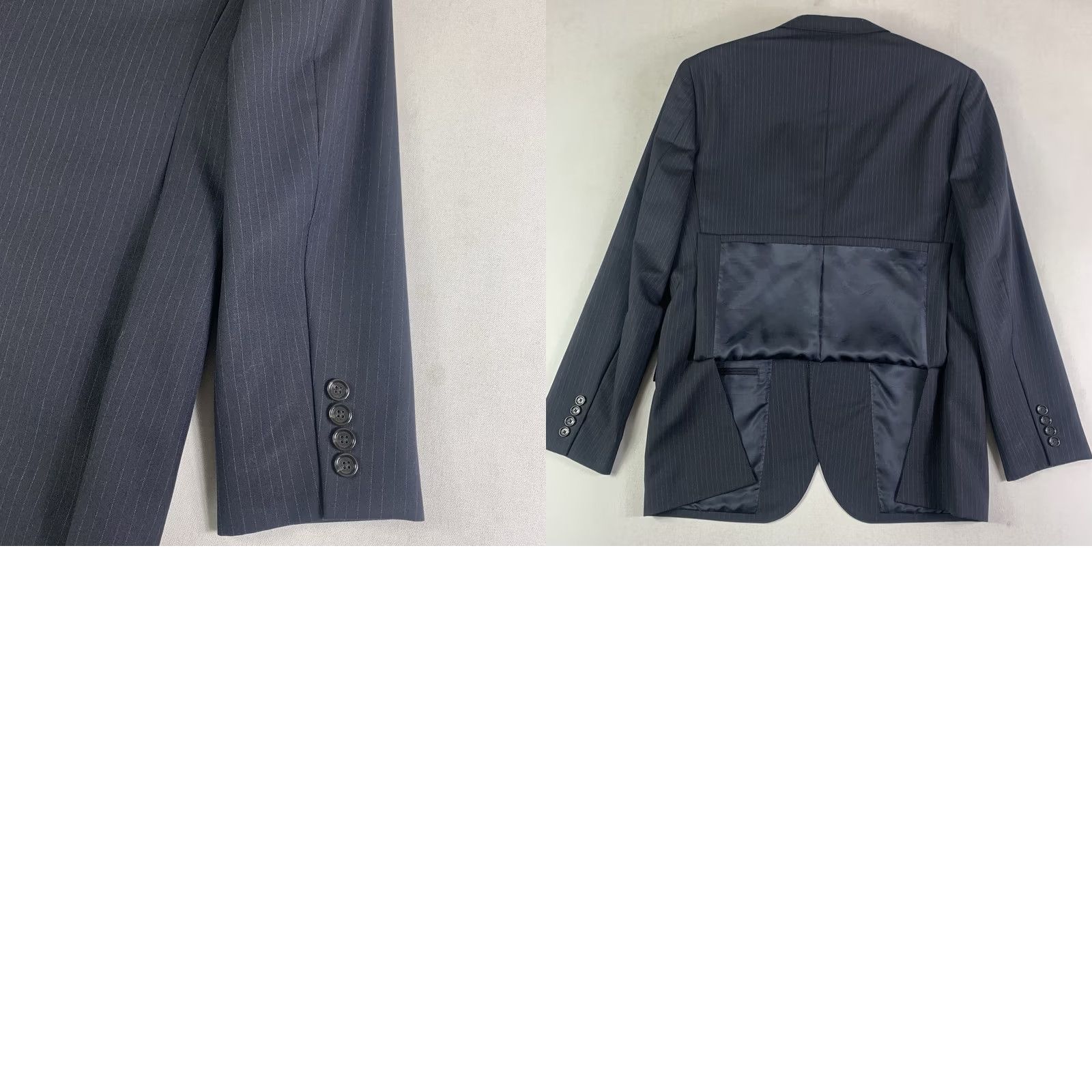 J.Crew J.CREW Ludlow Suit Jacket Men 40R Slim Super 120 Wool Black Pinstripe Notch Lapel Two-Button Single-Breasted Regular Fit Dress Coat Jacket Size 40R - 8 Thumbnail