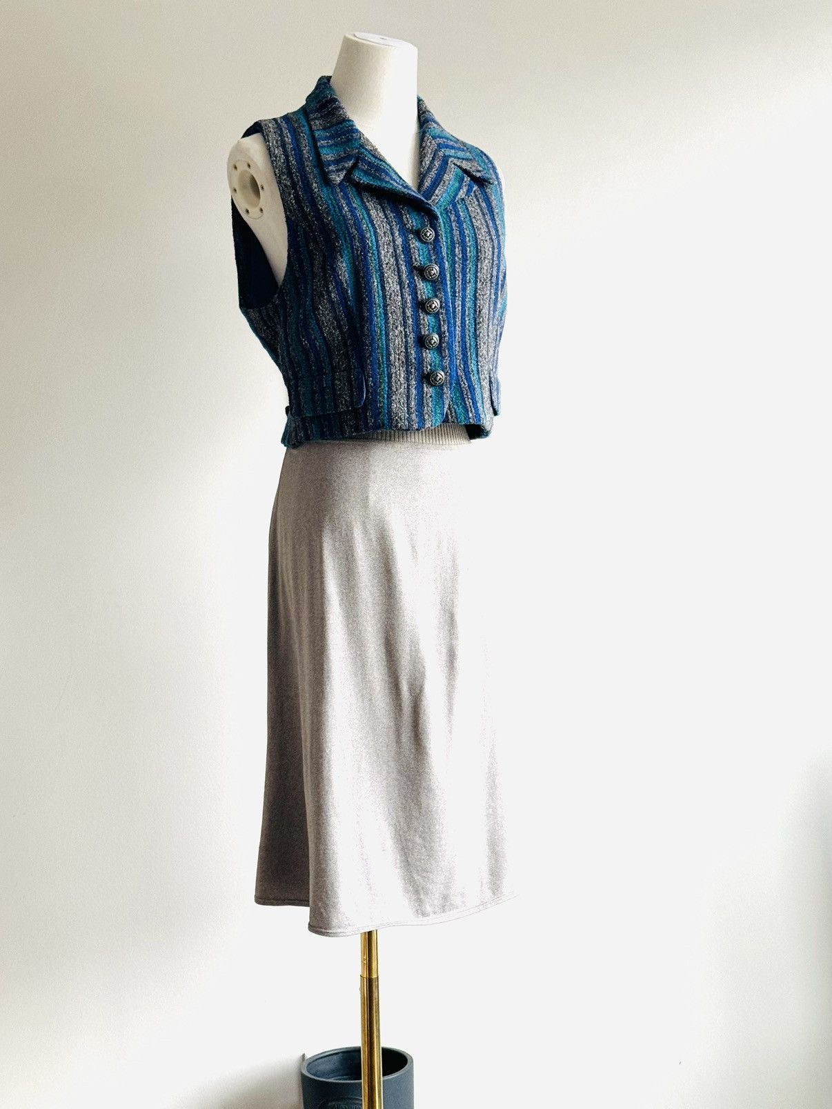 Versace × Versace Jeans Couture × Vintage Vintage Versace Jeans Couture striped vest medusa buttons Size M / US 6-8 / IT 42-44 - 2 Thumbnail
