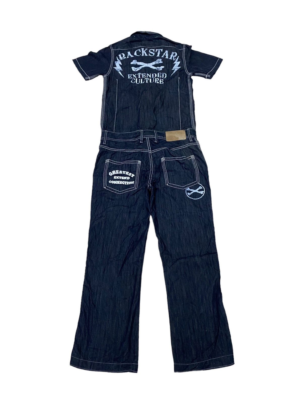 Japanese Brand 💥Vtg Japanese Brand Back Star Overalls Denim Size 34" / US 12 / IT 48 - 1 Thumbnail