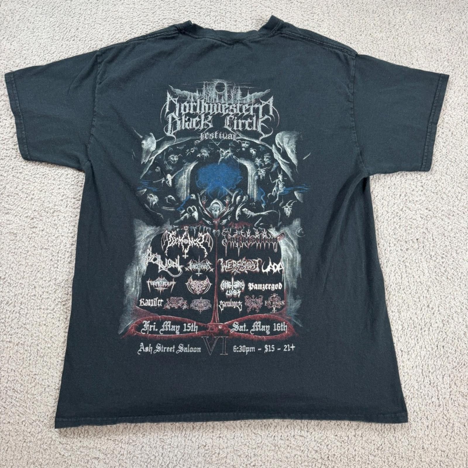 Other Northwestern Black Circle Festival VI Metal Band T Shirt Size US M / EU 48-50 / 2 - 1 Thumbnail
