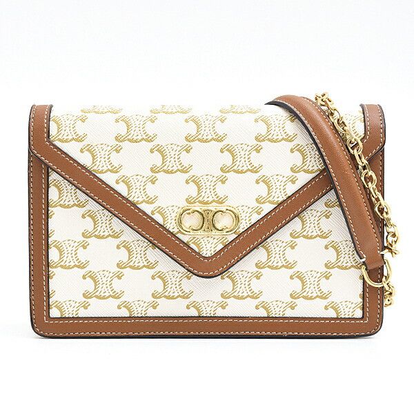 Celine Celine Triomphe Pvc 2Way Bag Canvas Crossbody Bag in White, Women's