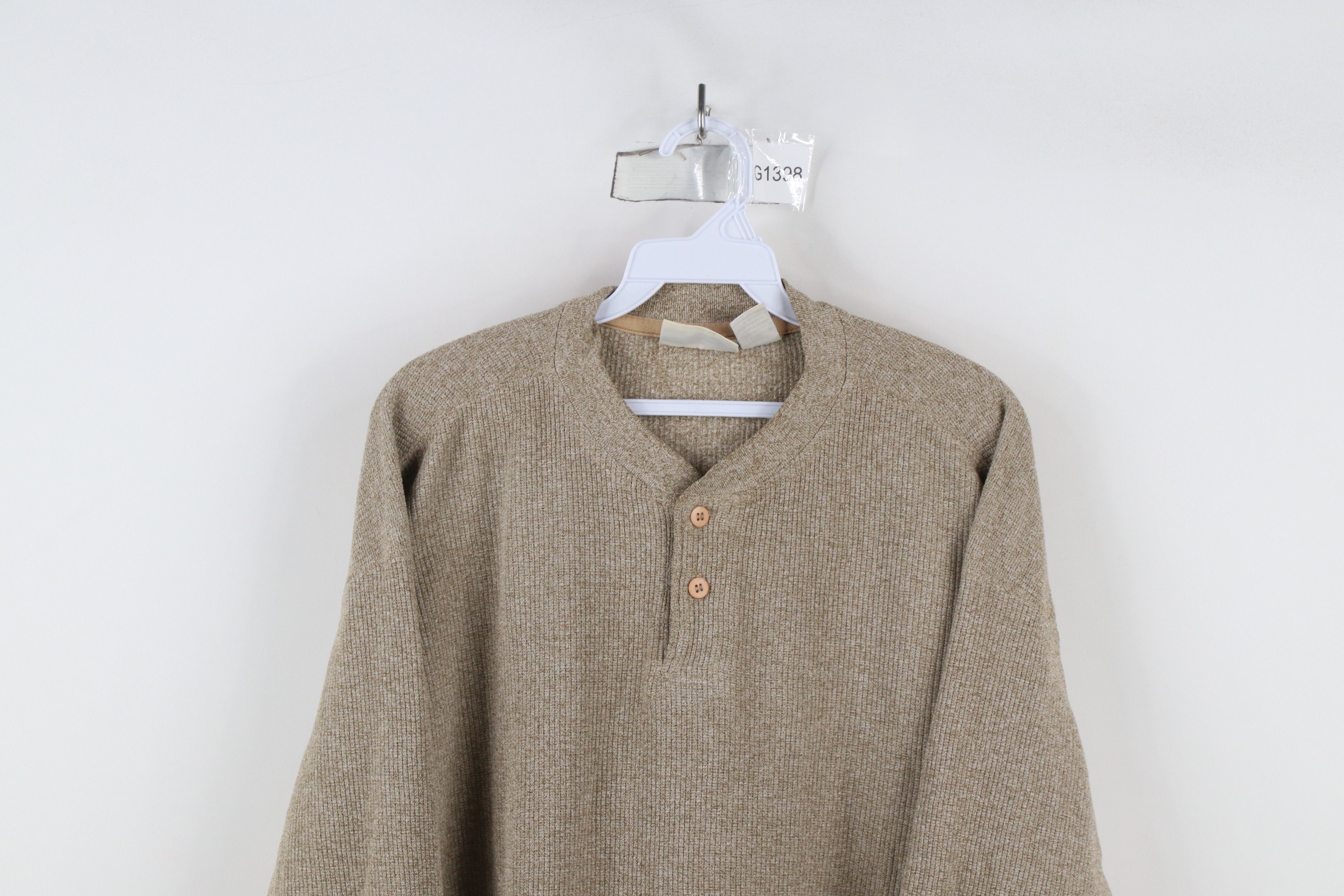 Vintage Vintage 90s Streetwear Thermal Ribbed Knit Henley T-Shirt Size US XL / EU 56 / 4 - 2 Thumbnail