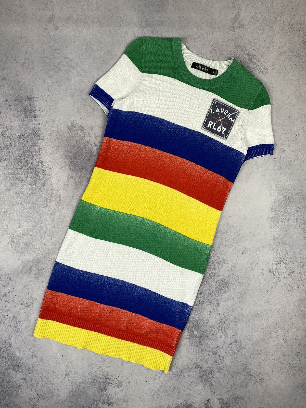 Polo Ralph Lauren × Ralph Lauren Polo Ralph Lauren Striped Multicolor Knit Dress Short Sleeve Size S / US 4 / IT 40 - 3 Thumbnail