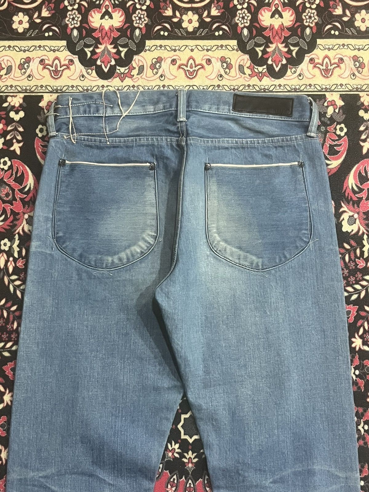 KURO Kuro “Dempsey” Classic Blue Whisker Washed Selvedge Jeans Size US 30 / EU 46 - 9 Thumbnail