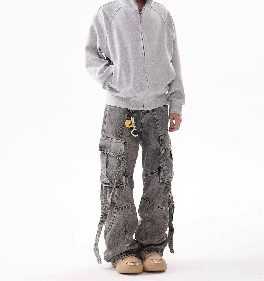 Designer × Japanese Brand × Vintage Vintage Street Aged Tied Multi-Pocket Denim Casual Pants Size US 32 / EU 48 - 5 Thumbnail