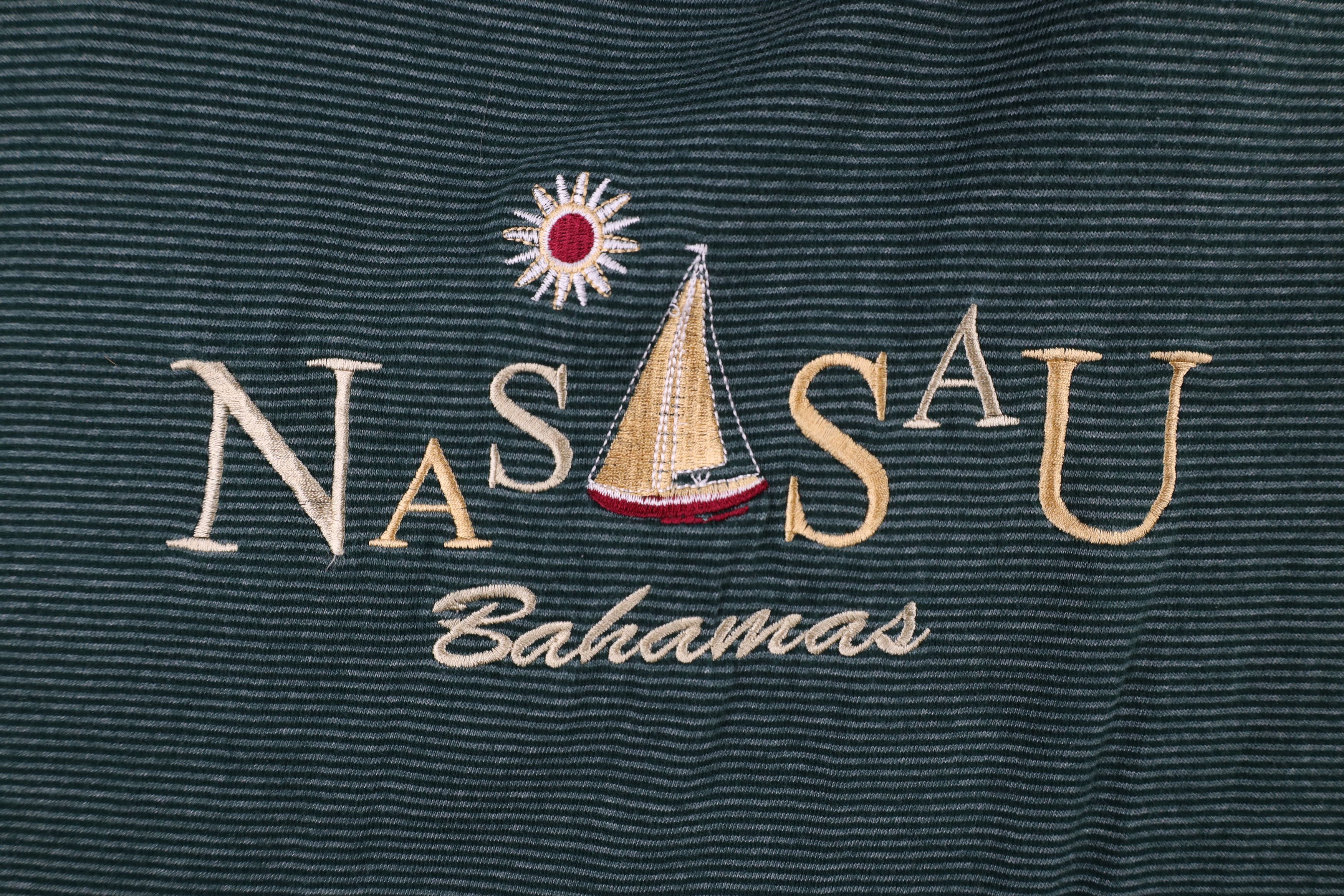 Vintage Vintage 90s Streetwear Out Striped Nassau Bahamas T-Shirt Size US XXL / EU 58 / 5 - 4 Thumbnail