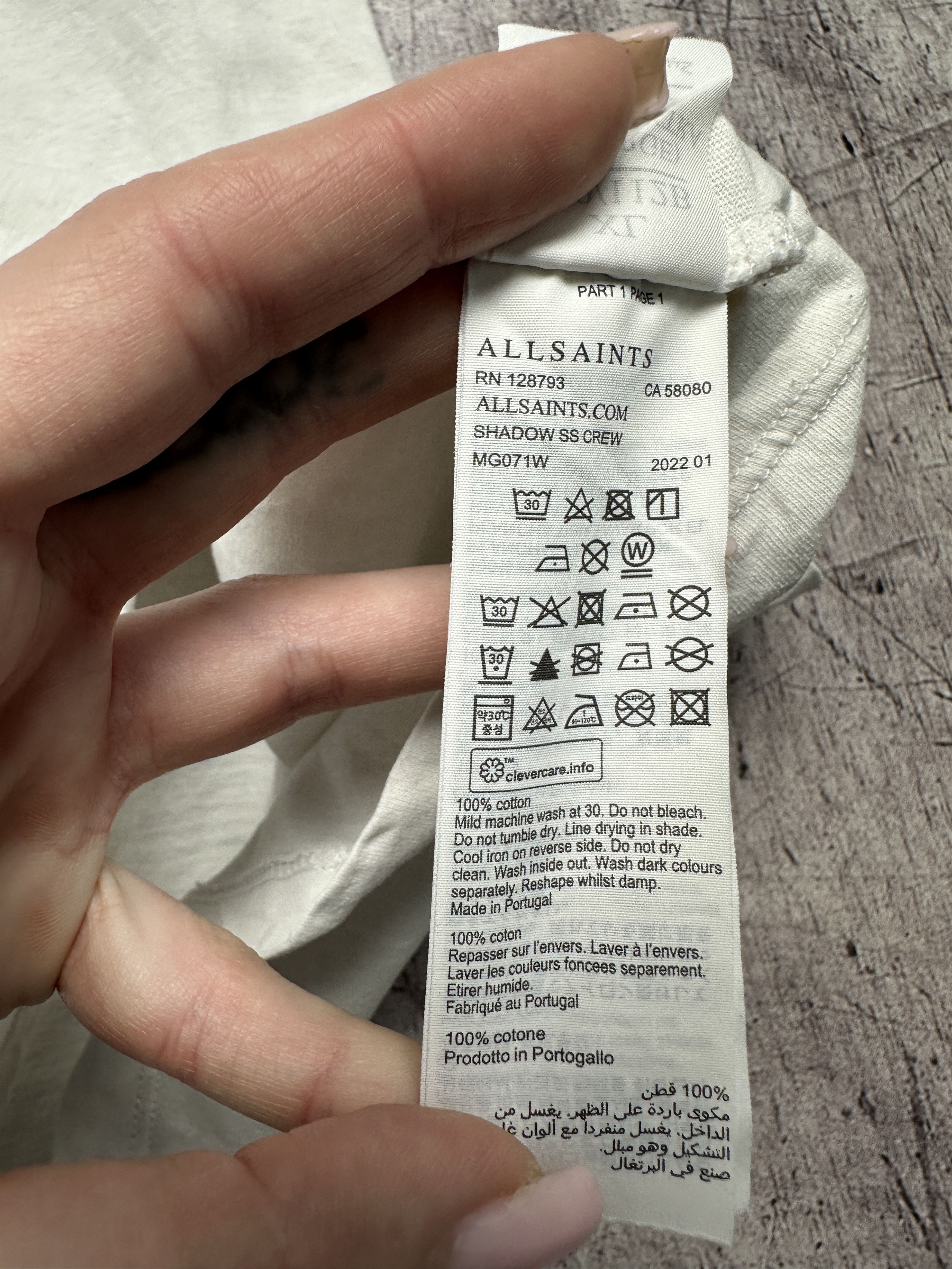 Allsaints Allsaints Shadow Mens Crew Neck T-Shirt Size US XL / EU 56 / 4 - 5 Thumbnail
