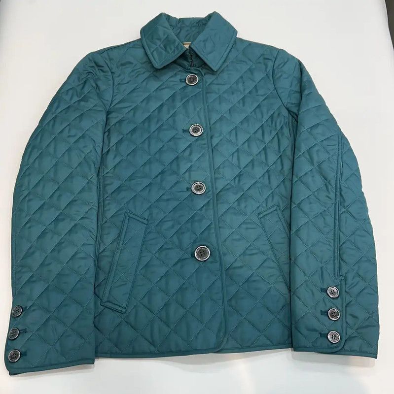 Burberry Burberry Green Quilted Women's Spring Jacket Size XS / US 0-2 / IT 36-38 - 1 Thumbnail