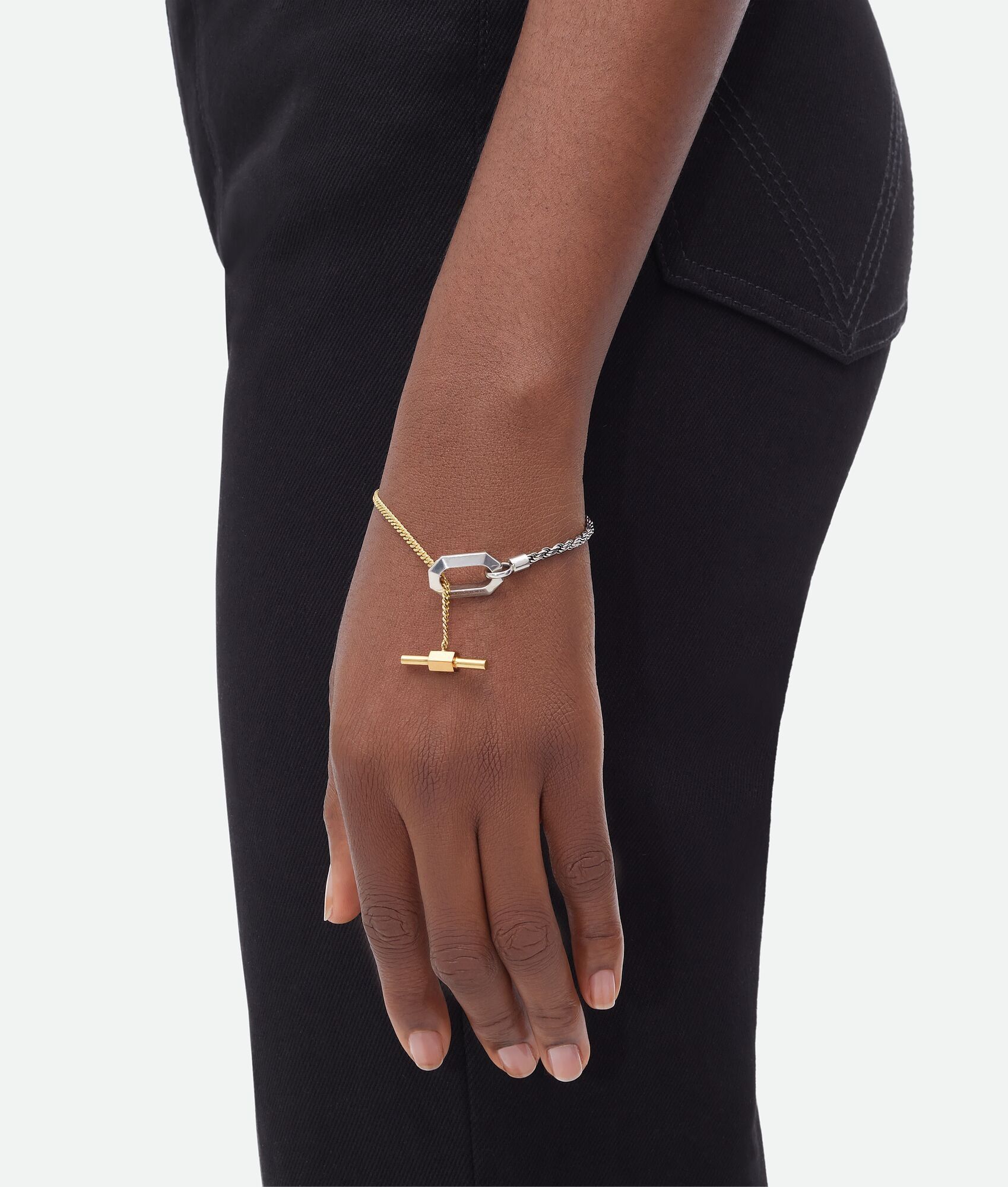 Bottega Veneta o1n1vont0325 Size: OS / Facet Chain Bracelet in Silver/Gold Size ONE SIZE - 3 Thumbnail