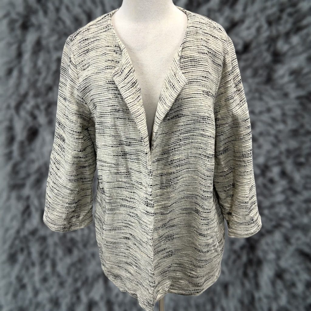 Eileen Fisher Eileen Fisher Womens XL Open Front Jacket Cotton Furrows Blazer Multicolor Size XL / US 12-14 / IT 48-50 - 1 Thumbnail