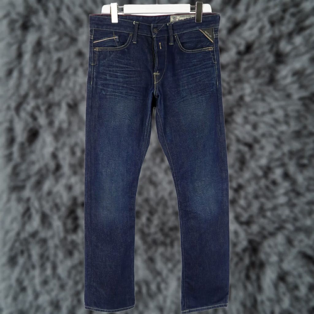 Replay Replay Jeans Slim Fit Men W30/L32 Blue Button Fly Faded Whiskers Denim Size US 30 / EU 46 - 1 Thumbnail