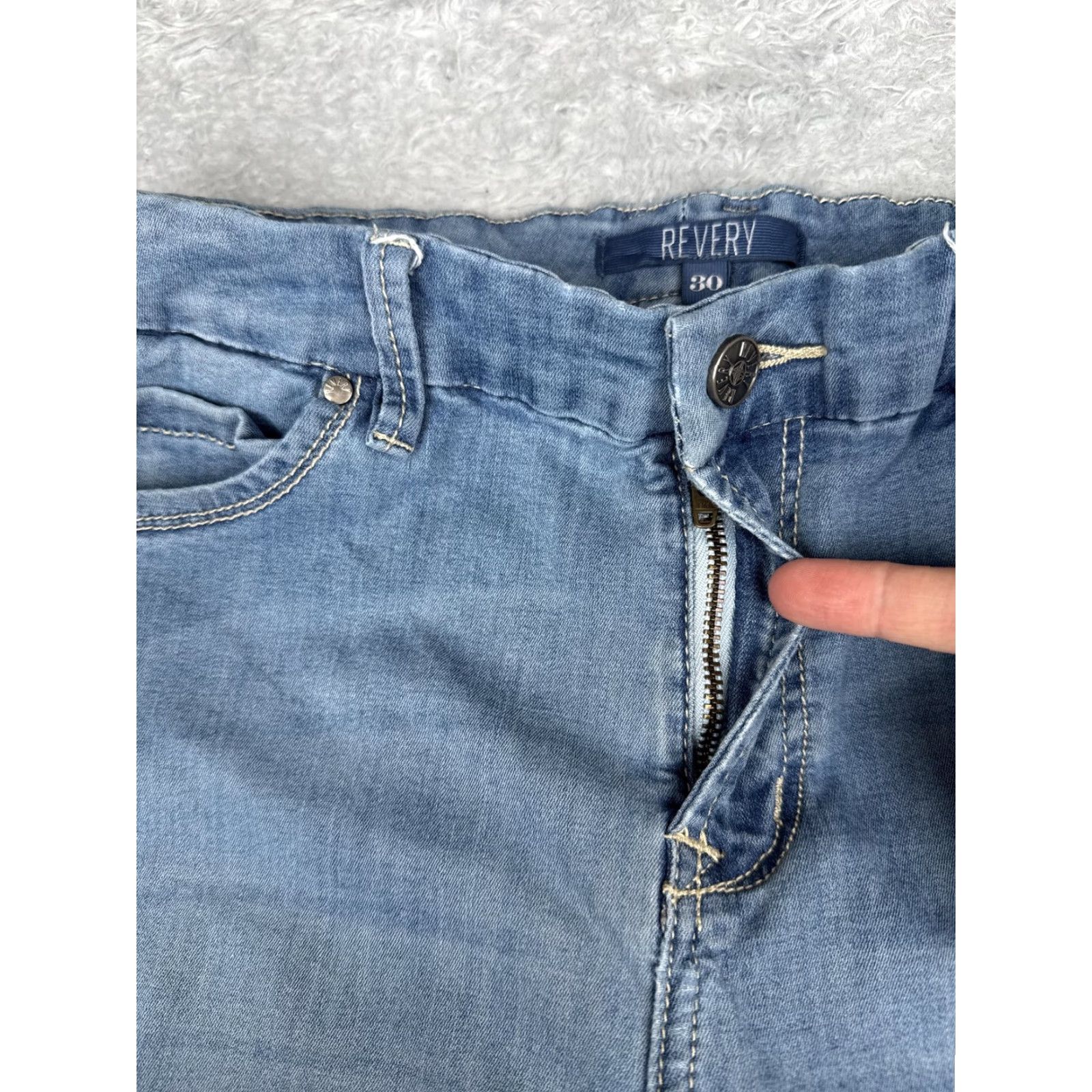 Vintage Revery Jeans Womens 30 Bootcut Denim Light Blue Mid Rise Stretch 30x27 Size 30" / US 8 / IT 44 - 5 Thumbnail