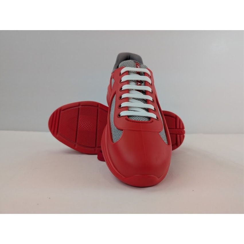 Prada o1rshd1 Calzature Uomo Icon Soft Lace Up Sneaker in Rosso Size US 9 / EU 42 - 14 Thumbnail