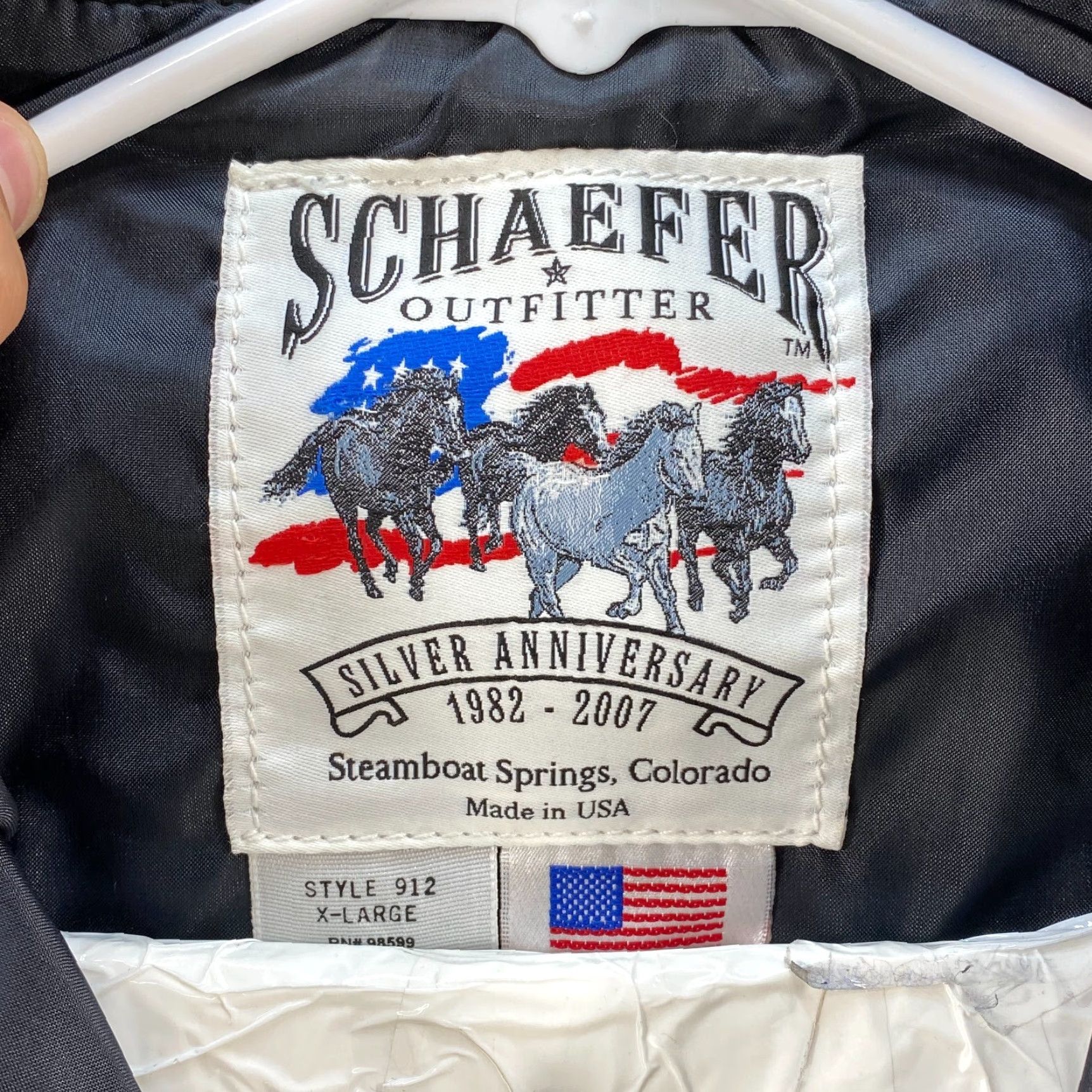 Vintage Schaefer Outfitter Western Wool Vest Mens XL Gray Zip Leather Collar Made USA Size US XL / EU 56 / 4 - 6 Thumbnail