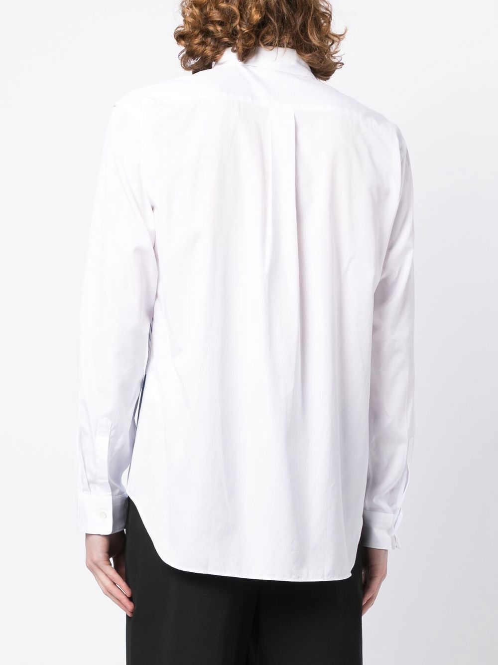 Comme des Garcons Homme Deux o1mle0125 Patchwork Stripe Shirt in White & Blue Size US M / EU 48-50 / 2 - 4 Thumbnail