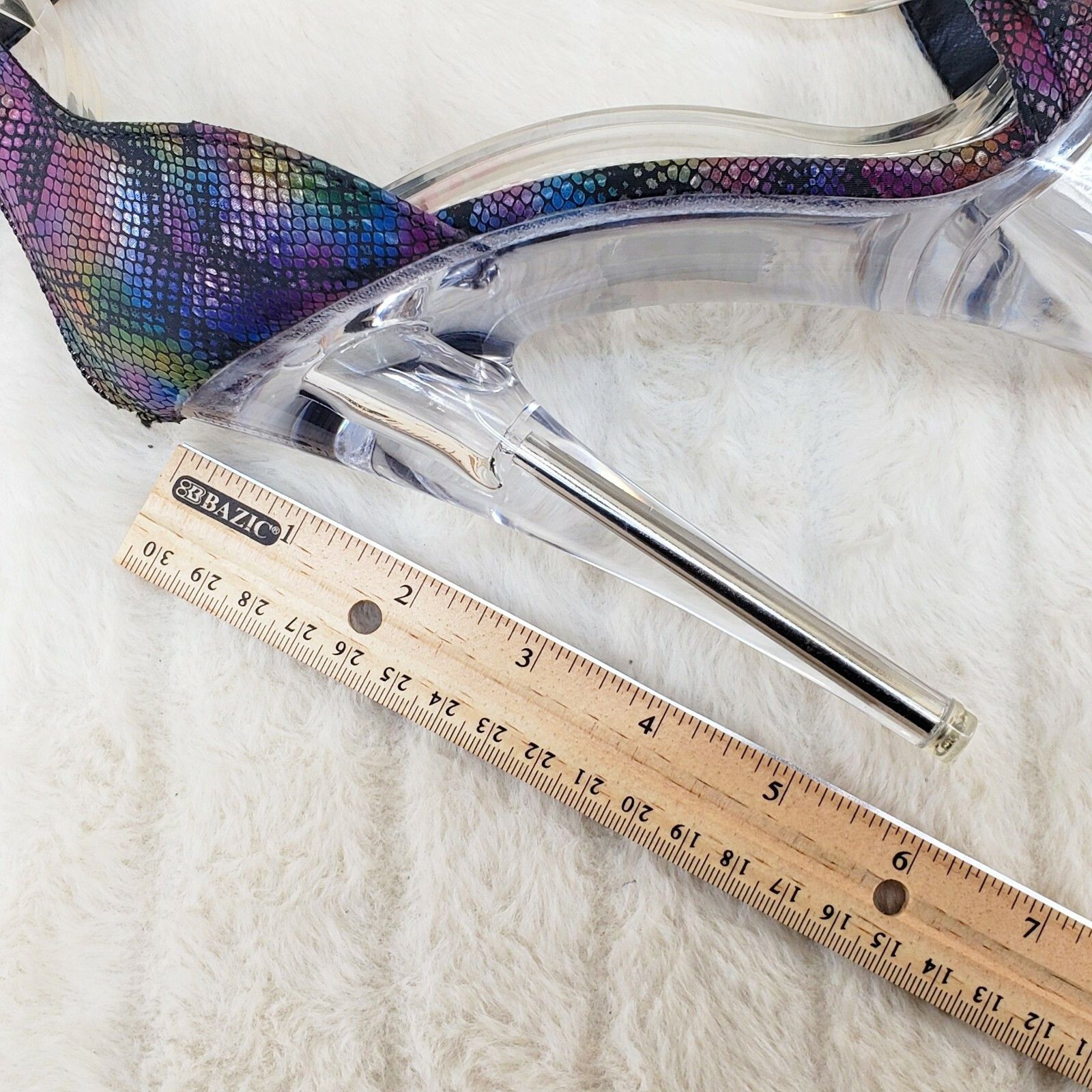 Other Voltaire Shimmery Multi Snake Closed Back Clear Platform Hig Size US 8.5 / IT 38.5 - 8 Thumbnail
