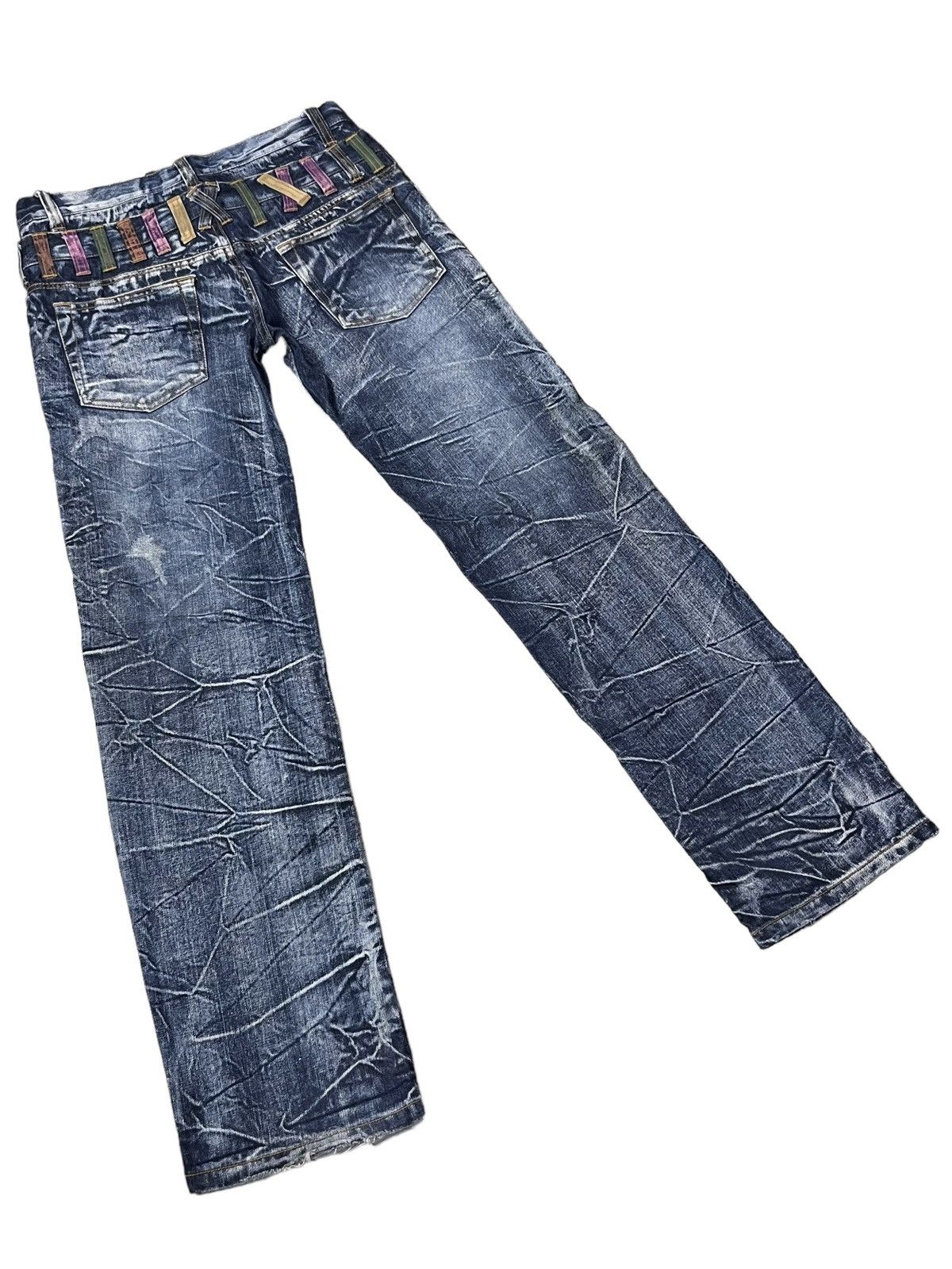 If Six Was Nine PUNK SICK💥NYLAUS Acid Wash Double Waist Distressed Denim 🔥 Size US 30 / EU 46 - 5 Thumbnail