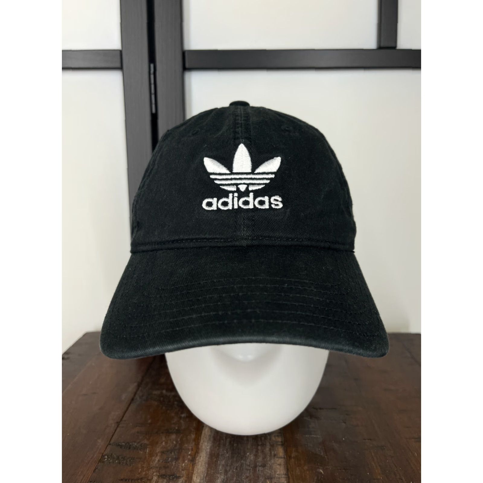Adidas Adidas Hat Cap Adjustable One Size Black Cotton Twill Embroidered Trefoil Baseball Cap Mens Hat Size ONE SIZE - 2 Thumbnail