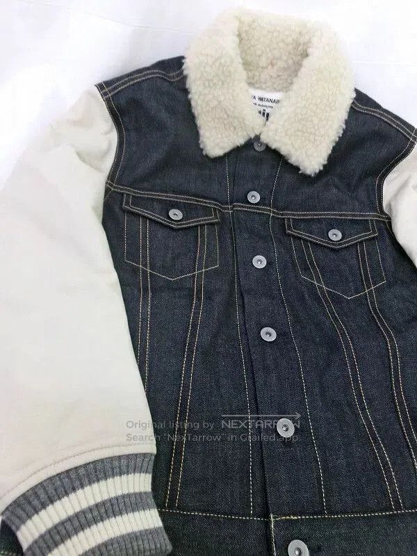 Junya Watanabe junya watanabe baseball jacket with leather sleeves. Size US XS / EU 42 / 0 - 2 Thumbnail