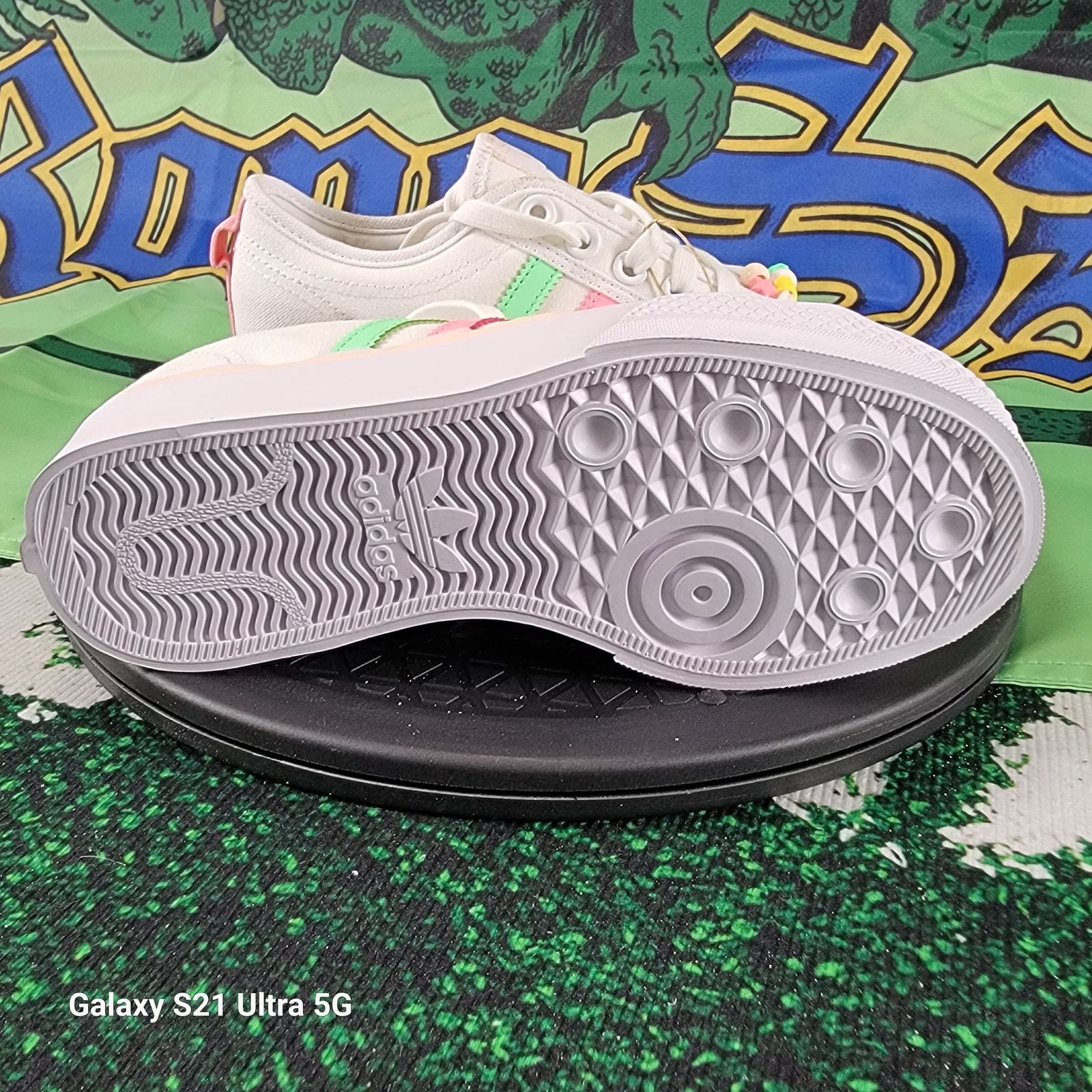 Adidas ADIDAS (GS) NIZZA PLATFORM J White/Pink/Multi Girls Size 4.5 Size US 4.5 / IT 34.5 - 8 Thumbnail